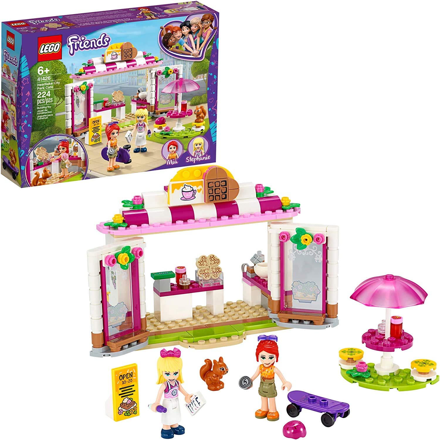 LEGO Friends Heartlake City Park Café 41426 Building Toy Set - 224-Piece Outdoor Café Playset with 2 Mini-Doll Figures for Creative Role Play | Perfect Birthday Gift for Kids Ages 6+ | Fun Pretend Play for Playdates & Family Game Nights