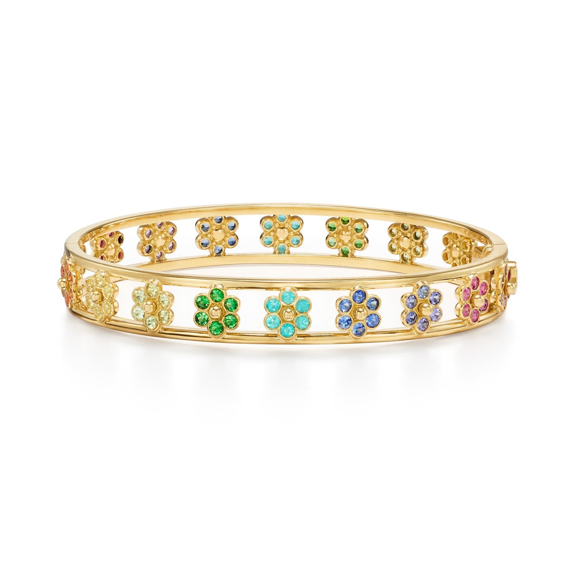 Temple St. Clair Fiori Bangle - Elegant Gold Plated Floral Bracelet for Women, Perfect for Weddings, Parties & Everyday Wear