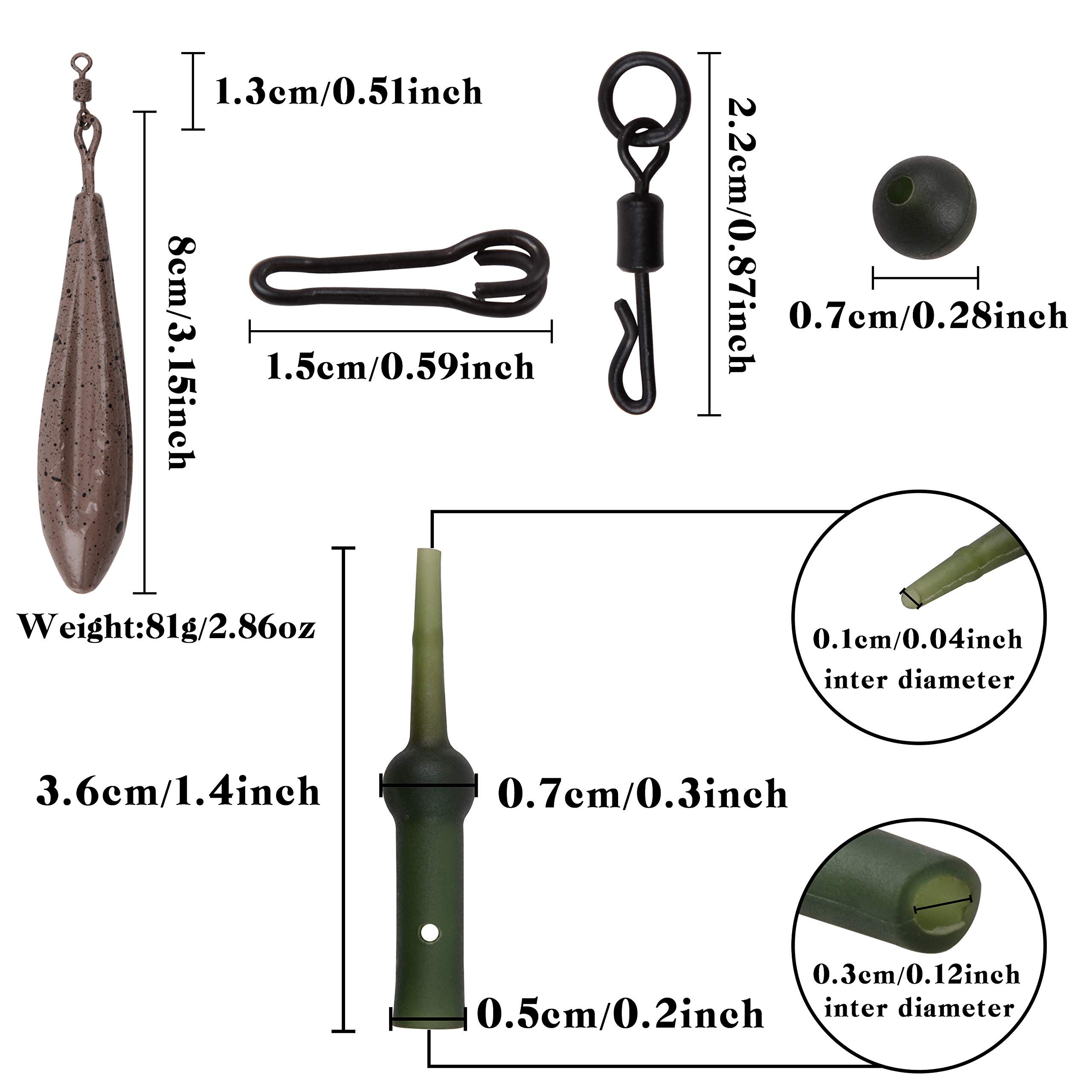 Carp Fishing Rigs Kit with Sinkers & Hooks for Freshwater Angling