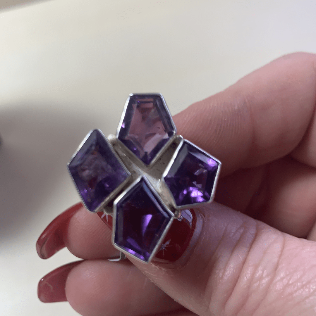 Natural Amethyst Sterling Silver Ring for Women Size 7 - Elegant Purple Gemstone Jewelry for Daily Wear & Special Occasions