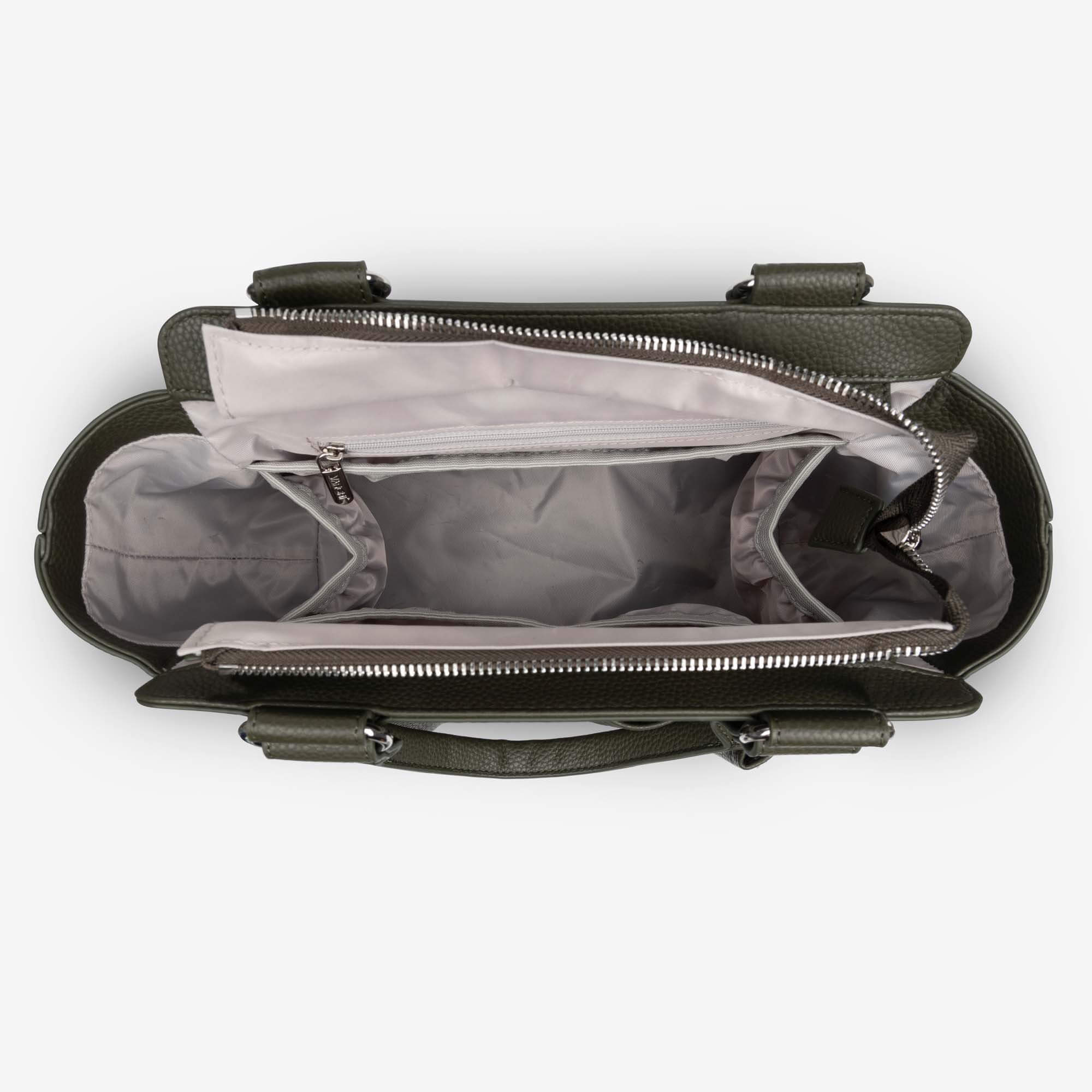 Vanchi Amelia Convertible Diaper Bag & Stroller Organizer - Fern Green | Waterproof Baby Essentials Tote for Travel, Shopping & Daily Use