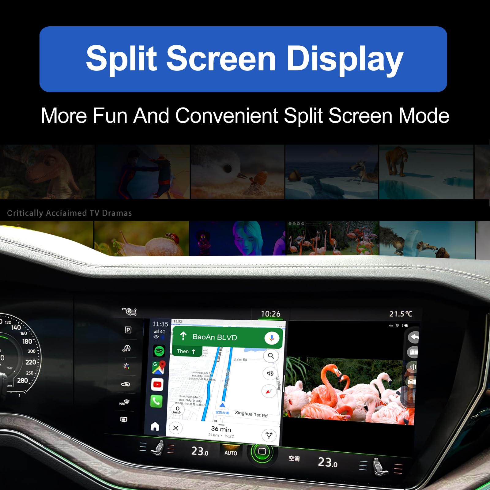 Wireless CarPlay AI Box with Android 13 System - Android Auto Video Streaming Adapter for OEM Wired CarPlay Cars | Supports Netflix, YouTube & Multimedia Apps (4G Network) | Perfect for Long Road Trips, Commuting & In-Car Entertainment