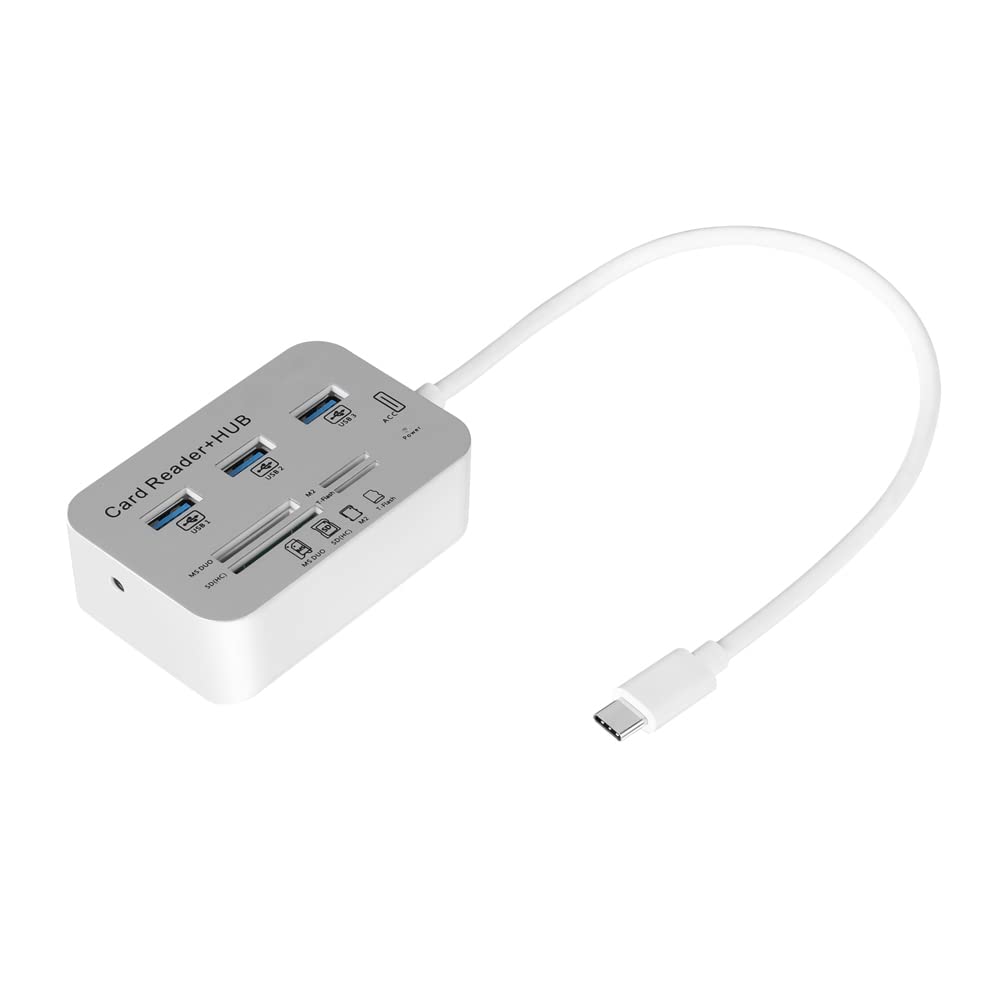 7-in-1 USB C Hub with 3 USB 3.0 Ports, SD/TF Card Reader & USB 3.1 Adapter - Compatible with MacBook, Laptop & Computer - Perfect for Office Work, Gaming & Data Transfer