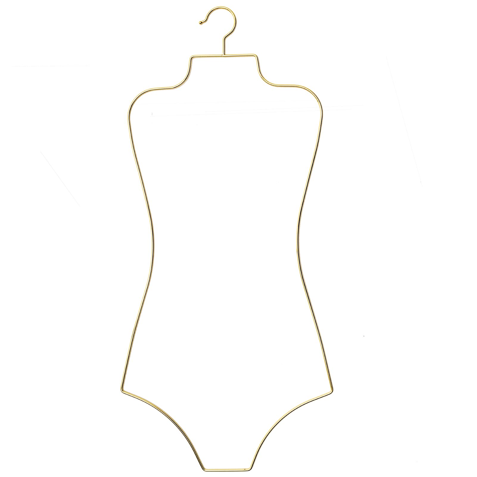 Premium Gold Wire Lingerie Hangers - 10 Pack Slim Body Shape Metal Hooks for Bikini, Swimwear & Delicate Clothing Display - Perfect for Boudoir, Retail Stores & Closet Organization