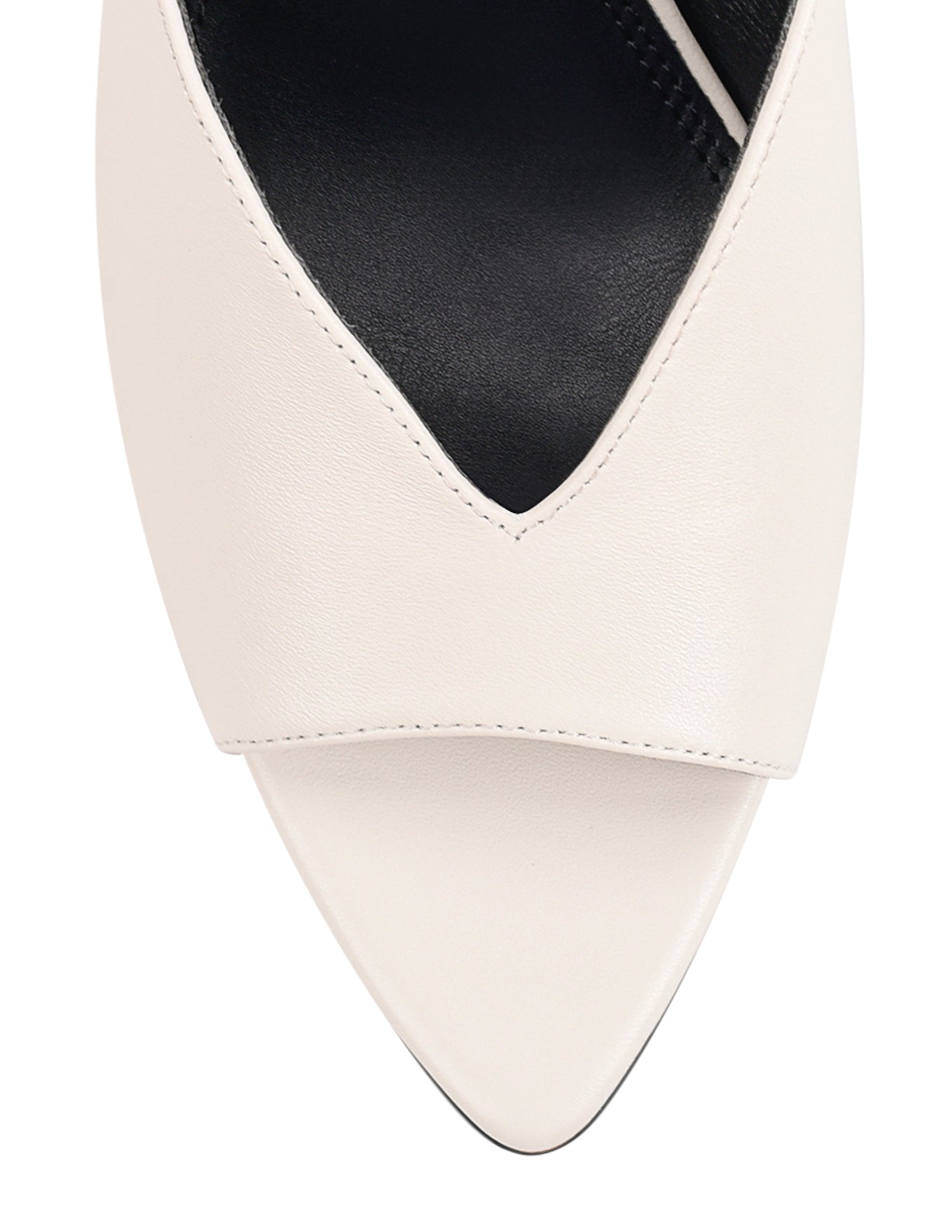 Mabel Point Toe Mules - Chalk White Leather Slip-On Shoes for Women | Comfortable & Stylish for Office, Casual Outings & Summer Wear