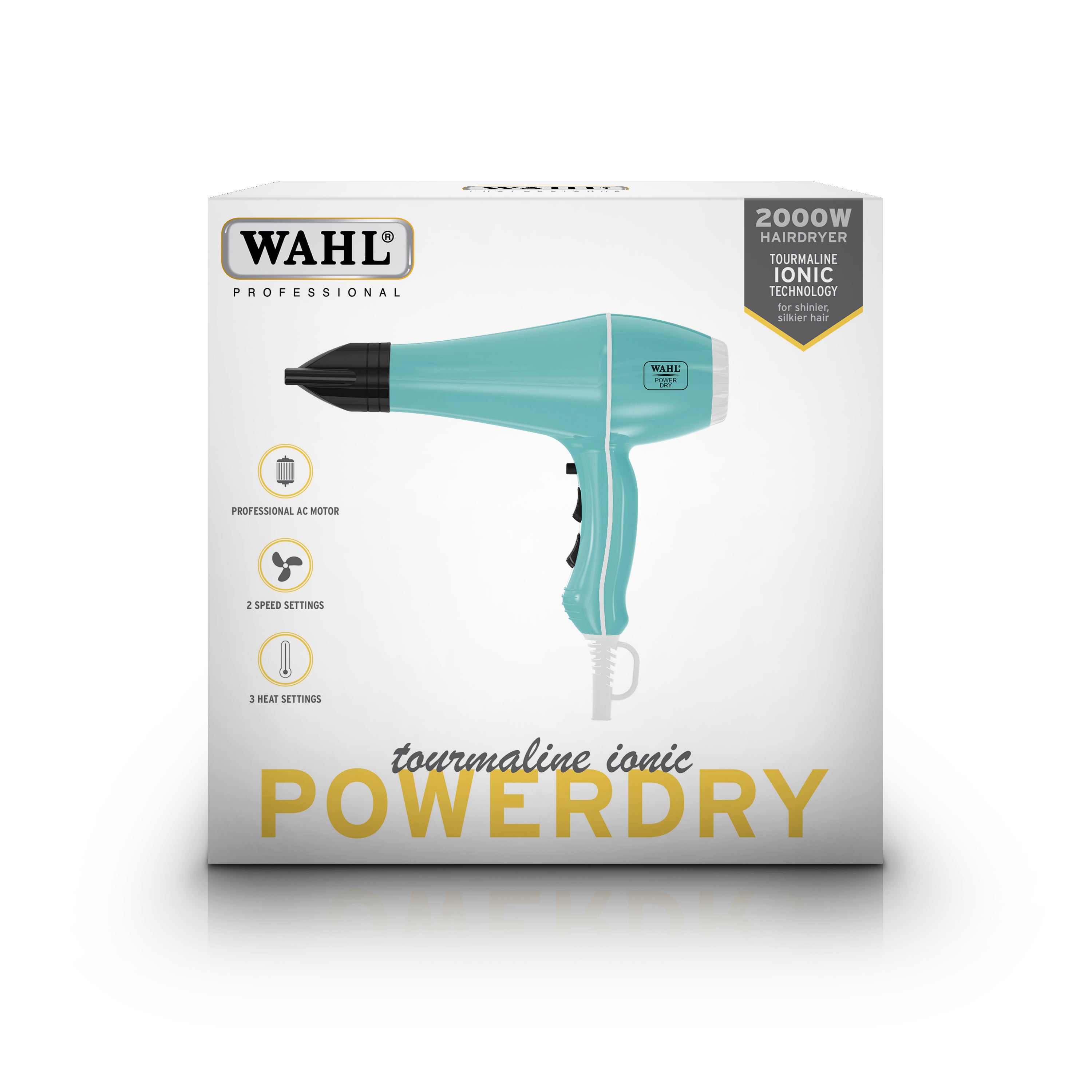Wahl Power Dry Professional Hair Dryer 2000W - High Speed Blow Dryer for Salon & Home Use, Fast Drying for All Hair Types