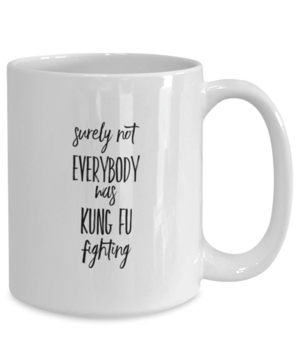 Kung Fu Fighting Funny Coffee Mug - Martial Arts Themed Ceramic Cup - Perfect Gift for Martial Arts Lovers & Coffee Enthusiasts - Great for Office, Home Use & Kung Fu Training Breaks