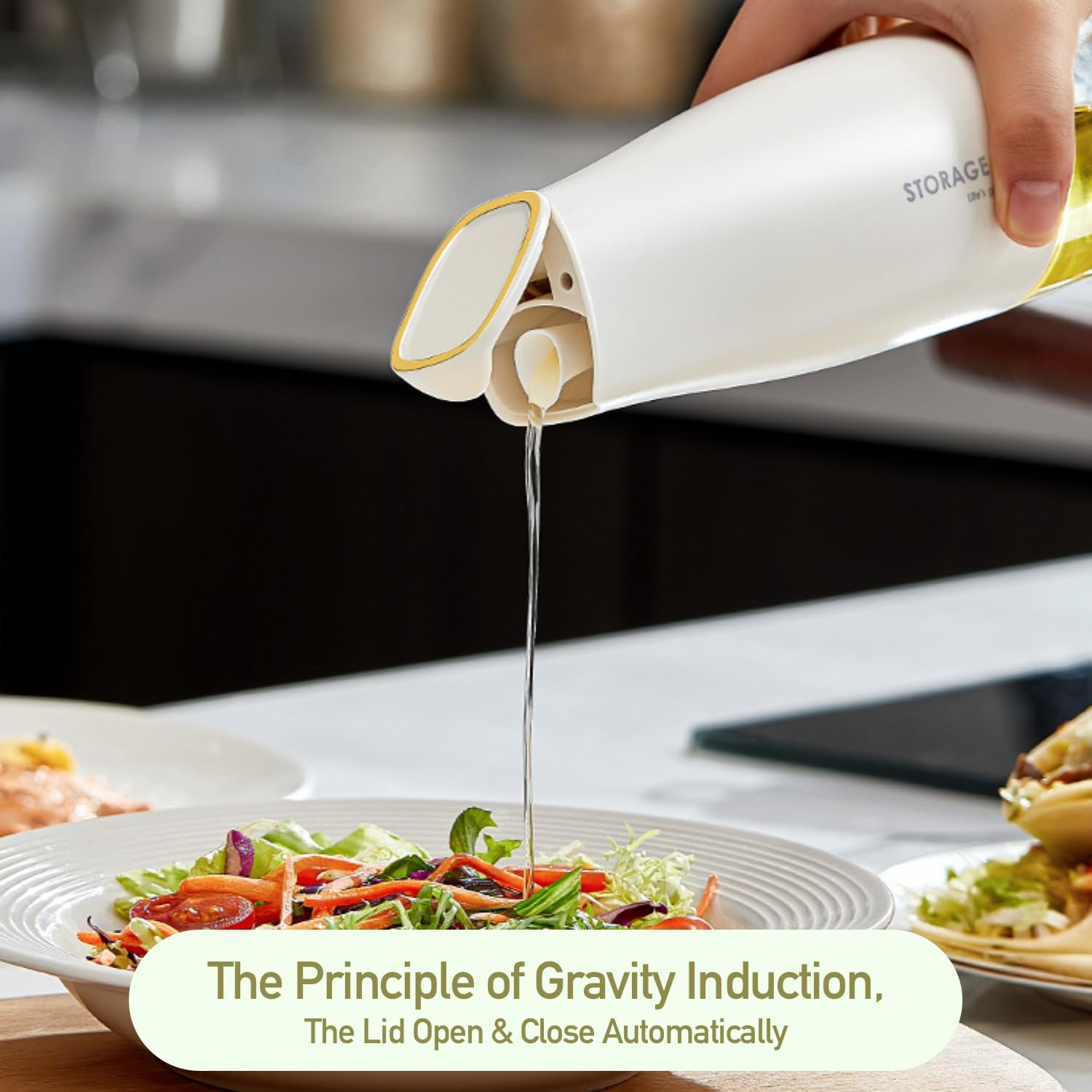 500ml PANCA Automatic Oil Dispenser Bottle - Leak-Proof Kitchen Oil Container for Cooking, Salad Dressing & Baking - Durable Oil Storage Solution for Daily Kitchen Use (1 Pack)
