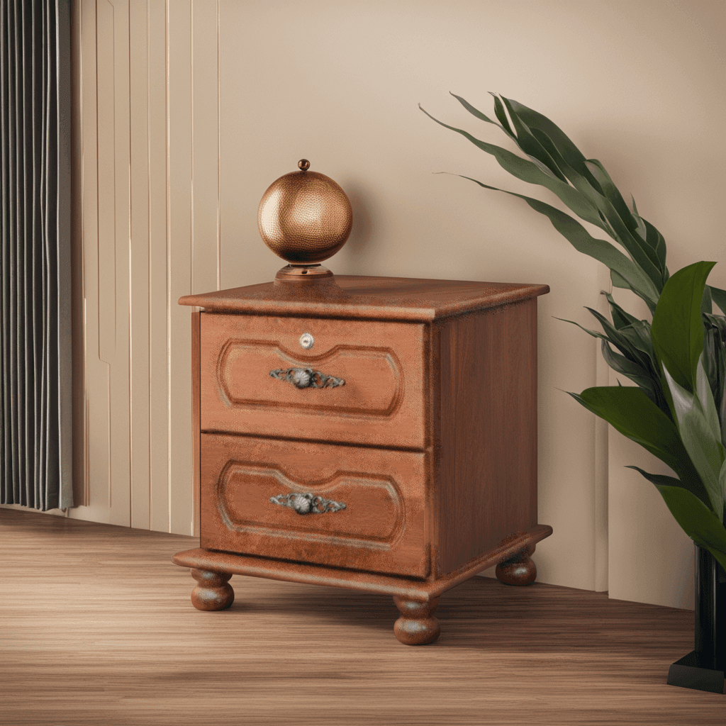 Stylish Jens Cherry Wood Bedside Table - Nightstand with Drawer for Bedroom, Living Room & Office - Compact & Functional Furniture for Small Spaces