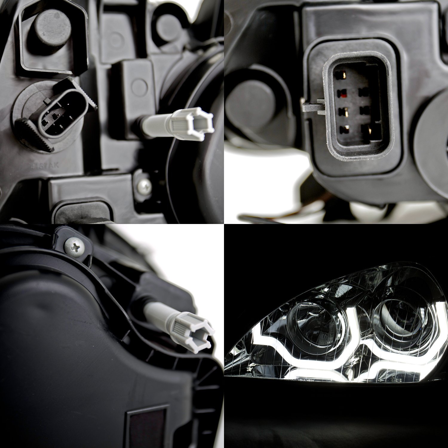 Freightliner Columbia Chrome Projector Headlights - High/Low Beam Bulb Included - Durable LED Headlights for Truck & Semi Upgrades - Perfect for Night Driving & Enhanced Visibility