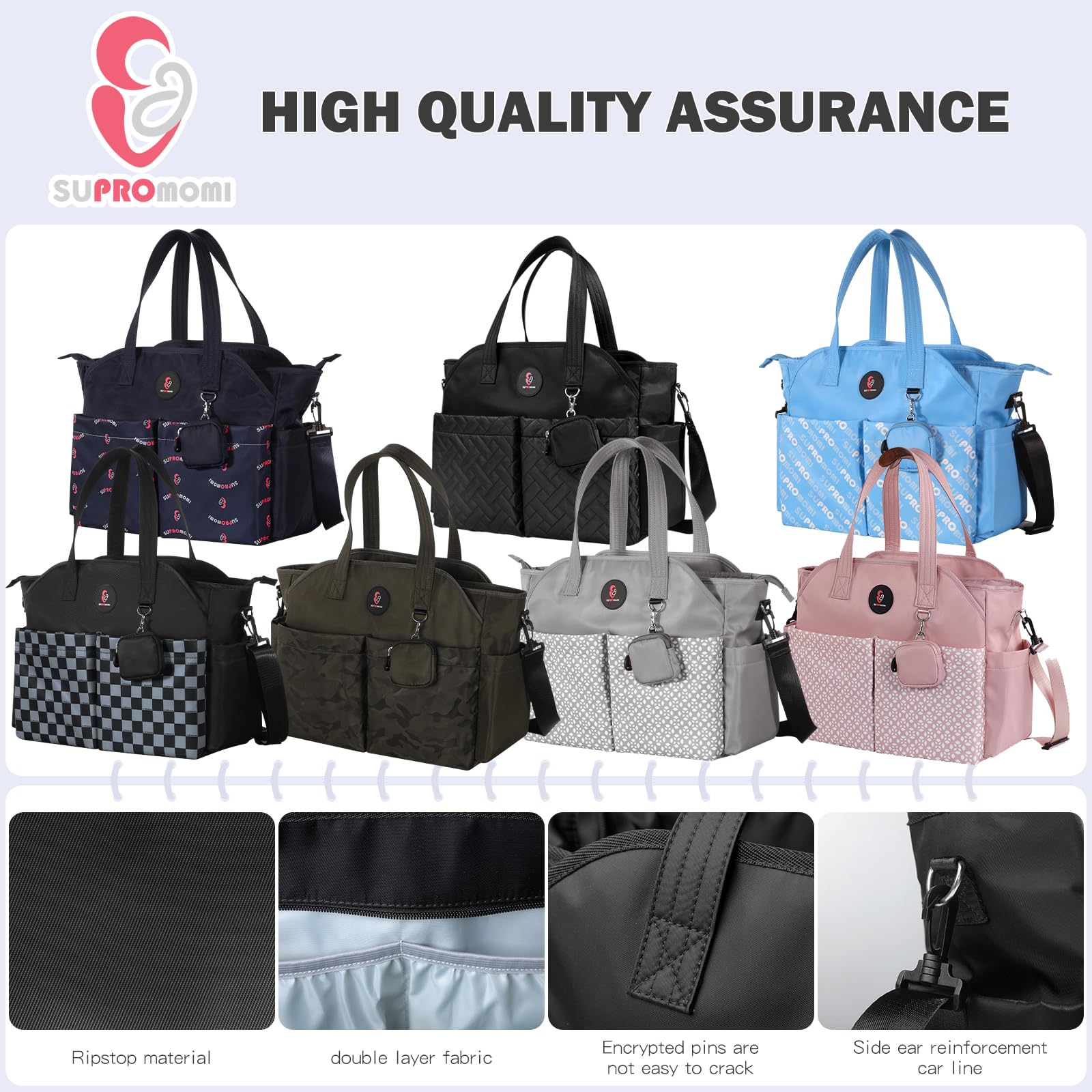 Stylish Large Diaper Bag Tote for Boys & Girls - Spacious Baby Bag with Shoulder Strap for Moms | Perfect for Travel, Daycare & On-the-Go Parenting