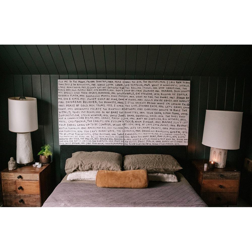White Playlist Art Print - Modern Wall Decor for Living Room, Bedroom & Office | Music Lover Gift