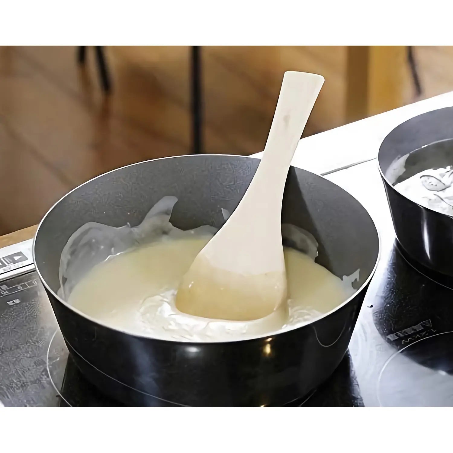 Premium EBM Miyajima Beech Wood Spatula - Natural Kitchen Utensil for Cooking, Baking & Serving - Ideal for Non-Stick Pans, Stirring, Flipping & Spreading