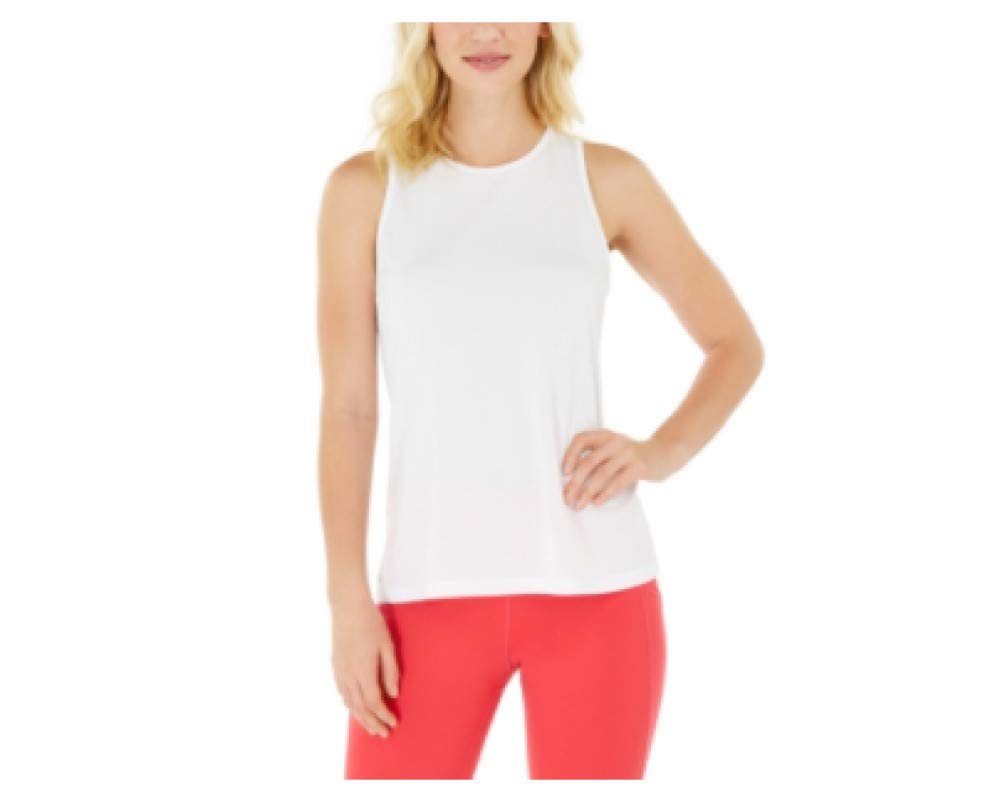 Ideology Women's Heathered Keyhole-Back Tank Top - Soft Breathable Casual Summer Top - Bright White X-Large - Perfect for Yoga, Beach & Everyday Wear