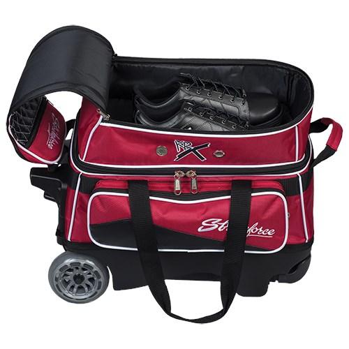 KR Royal Flush Double Ball Roller Red Bowling Bag - Premium 2-Ball Bowling Tote for League & Tournament Play - Perfect for Bowling Enthusiasts & Professional Players