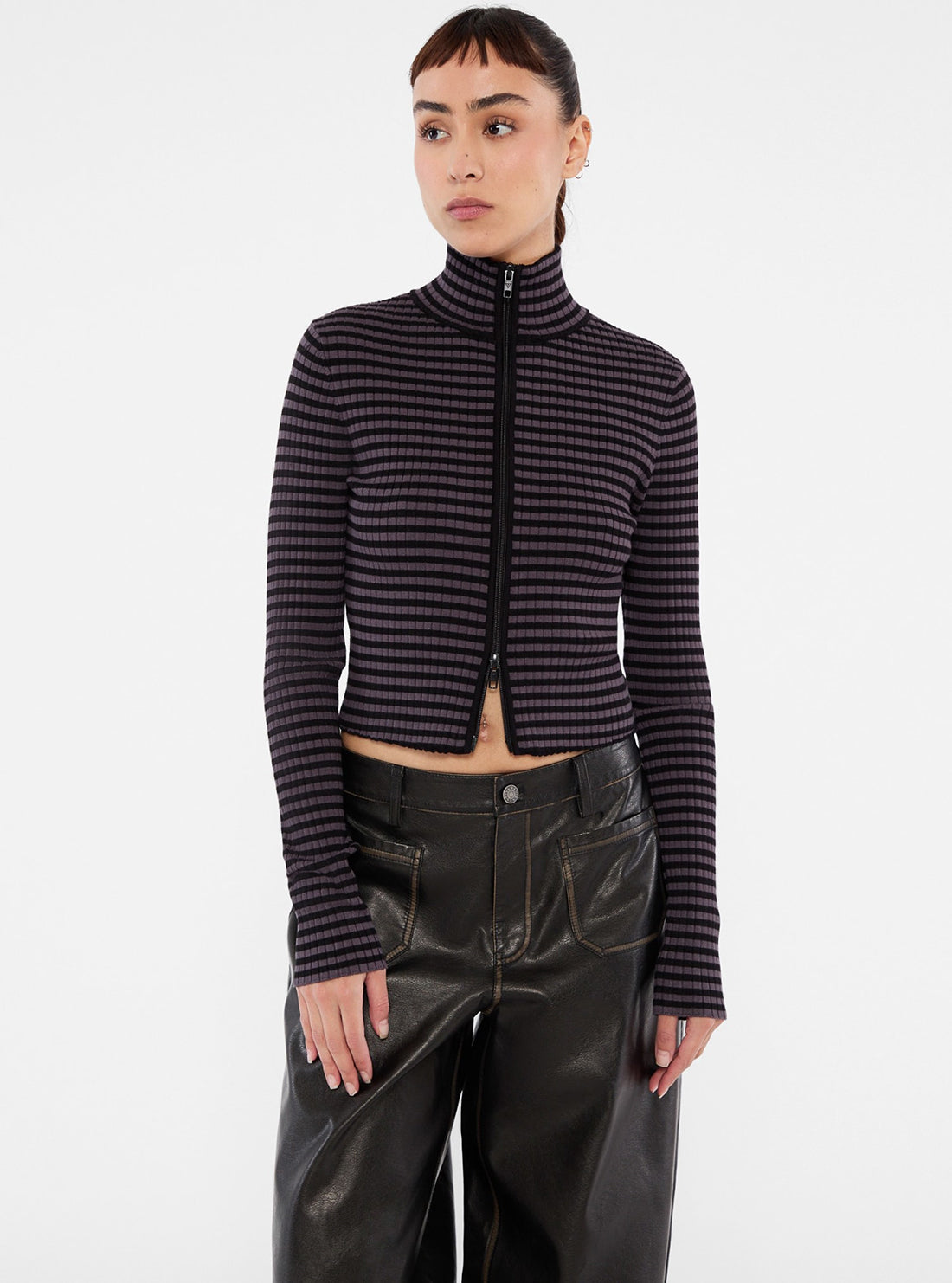 Guess Originals Black Stripe Sweater for Women - Soft Cotton Pullover with Classic Stripes | Perfect for Casual Outfits, Office Wear & Weekend Getaways