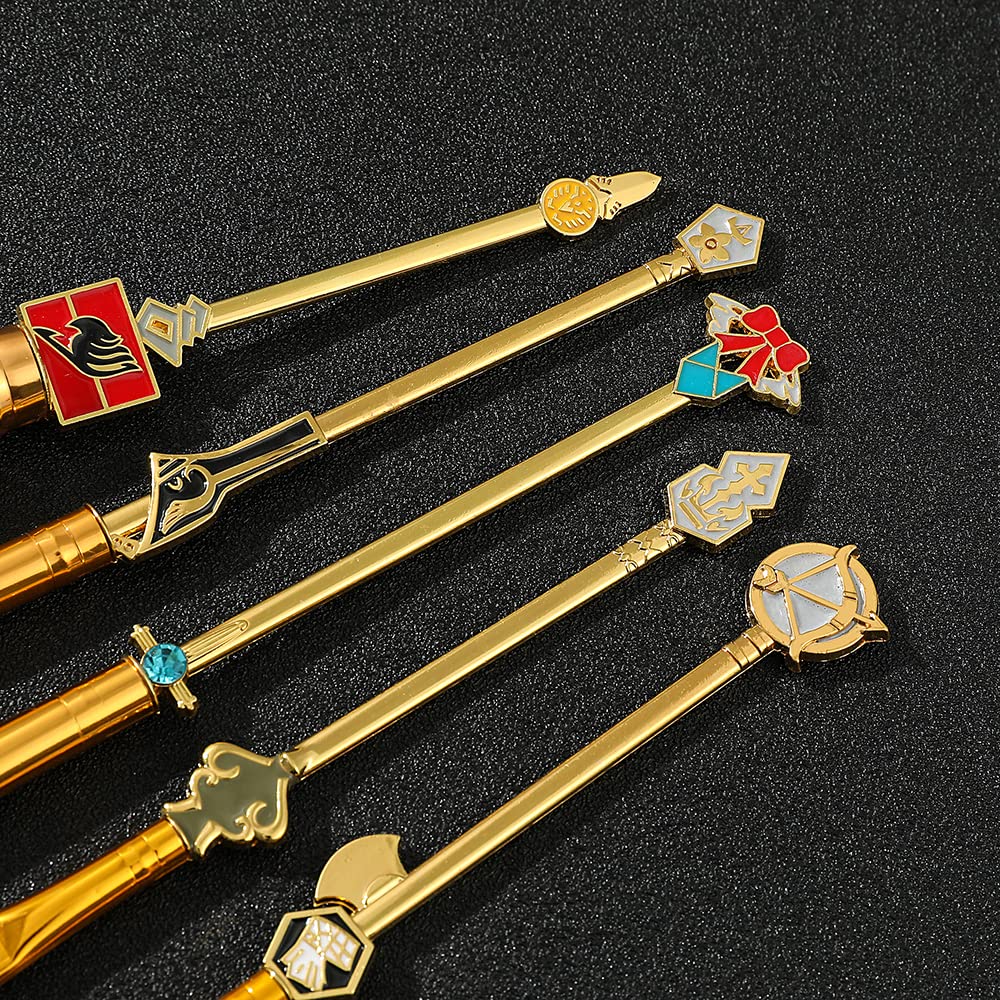 Anime Fairy Tail Makeup Brush Set - 5 Piece Cosplay Makeup Brushes with Metal Handle & Guild Logo | Perfect for Fairy Tail Fans, Cosplay, Anime Themed Makeup & Gift Giving