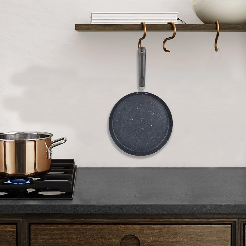 Joyzan Nonstick Crepe Pan - 10 Inch Aluminum Egg Frying Pan, Omelet Skillet & Pancake Maker - Induction Stove Compatible - Perfect for Roti, Tortillas, Dosa & Crispy Tawa - Ideal for Home Cooking, Breakfast & Indian Cuisine