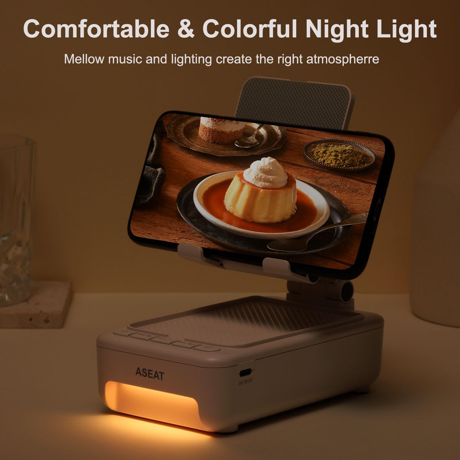 Wireless Bluetooth Speaker with LED Color Changing Lights & Phone Stand - Unique Birthday Gifts for Men, Women, Dad, Husband - Perfect for Home, Office, and Travel Use