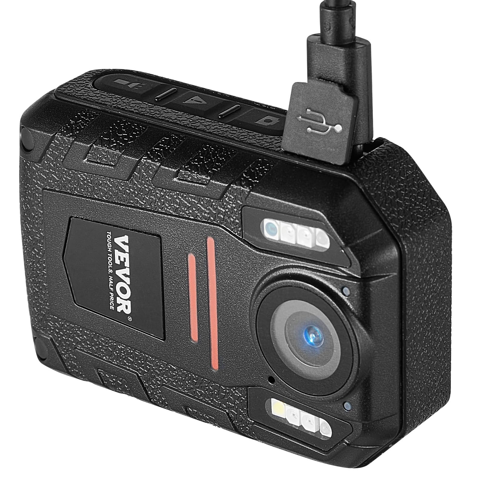 VEVOR 1440P HD Police Body Camera with Night Vision - 64GB Body Cam with Audio Video Recording, 2850mAh Battery, 2