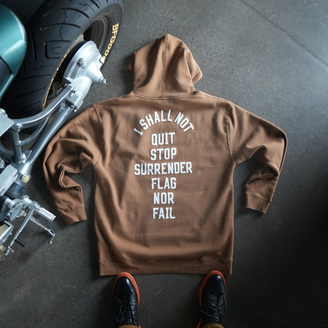 Anthem Hoodie - Saddle Brown & White Color Block Pullover | Cozy Casual Wear for Men & Women | Perfect for Outdoor Activities, Gym & Street Style