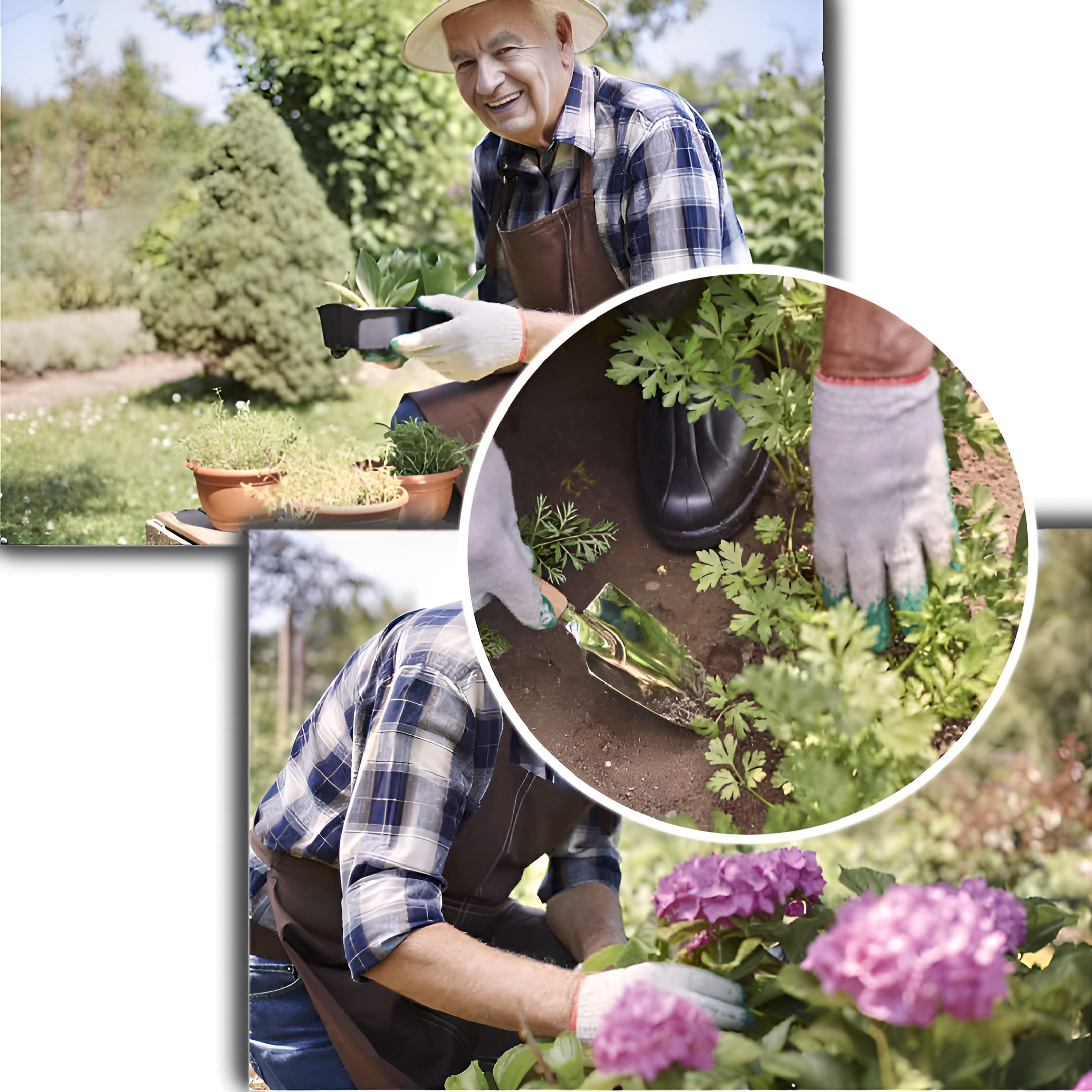 Stainless Steel Gardening Shovel Set - 5 Piece Wild Vegetable Rake, Transplanting & Digging Tool for Weeding, Planting - Ideal for Home Garden, Farm & Outdoor Use