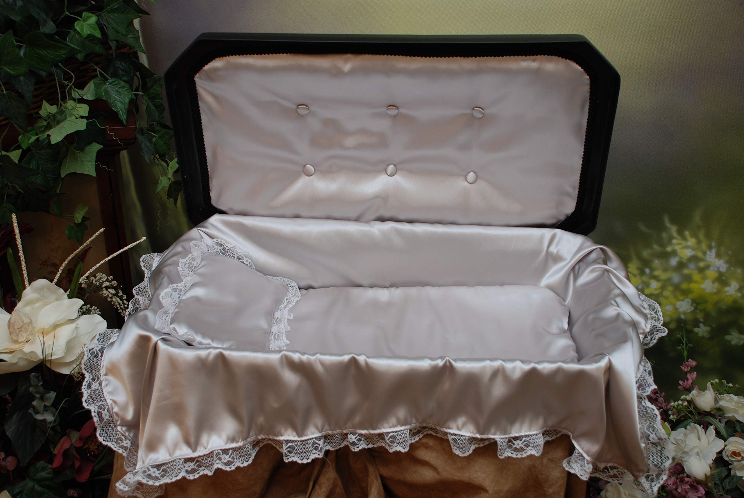 Premium Pet Casket for Dogs & Cats - Elegant Black/Silver Memorial Box (3 Sizes: Small, Medium, Large) - Perfect for Pet Funerals, Memorials & Keepsake Storage