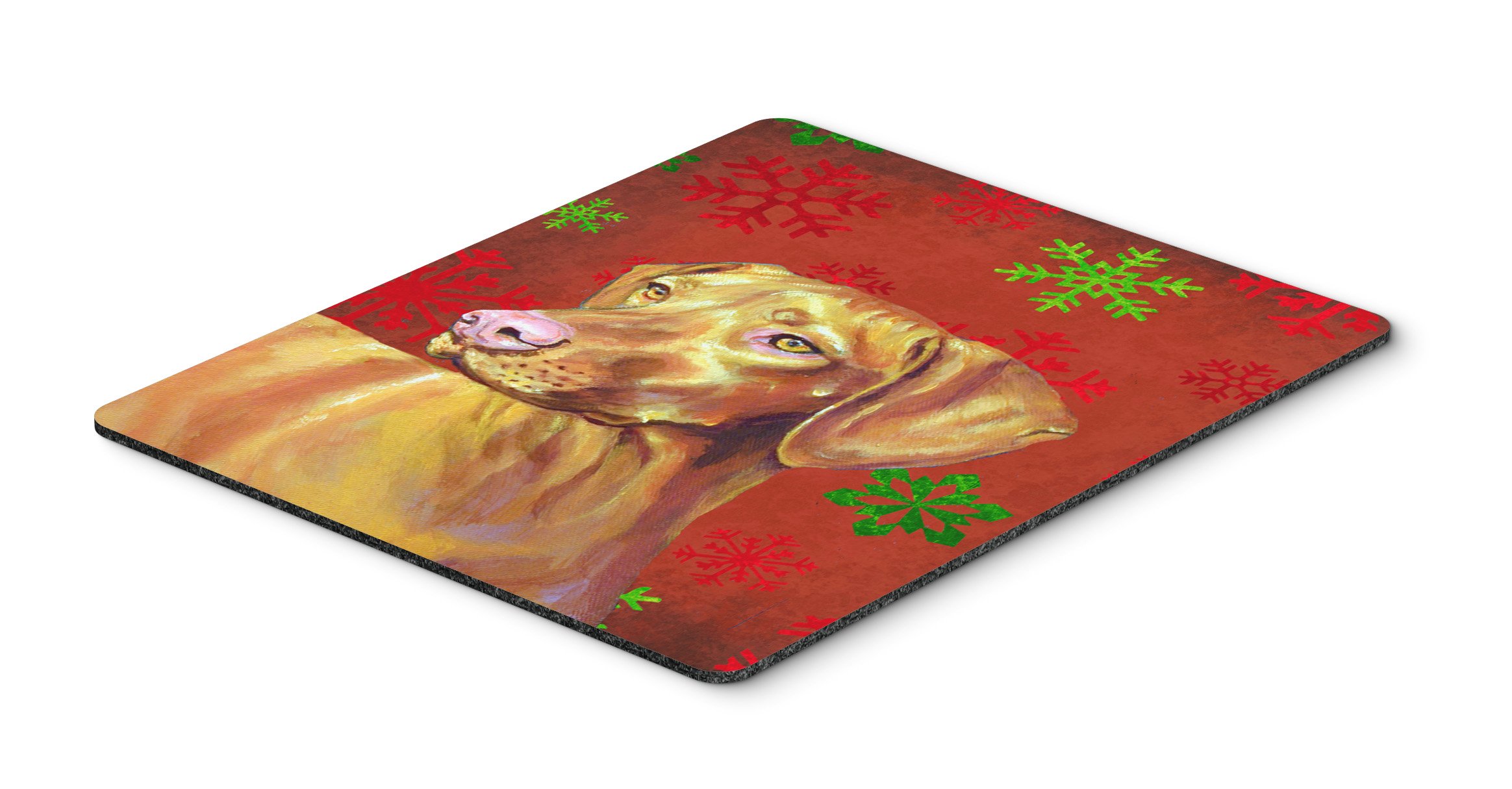 Vizsla Red and Green Snowflakes Holiday Christmas Mouse Pad - Large Washable Non-Slip Desk Mat for Home Office, Gaming & Computer Use | Perfect Gift for Dog Lovers | Great for Work, Study & Decor