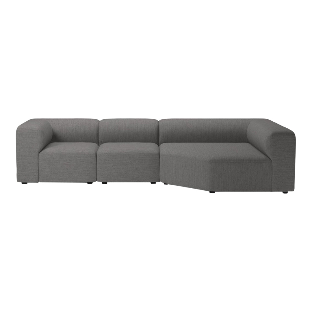 3-Seater Corner Sofa with Large Chaise - Modern L-Shaped Sectional Couch for Living Room, Lounge & Family Room - Comfortable Fabric Upholstery & Sturdy Frame