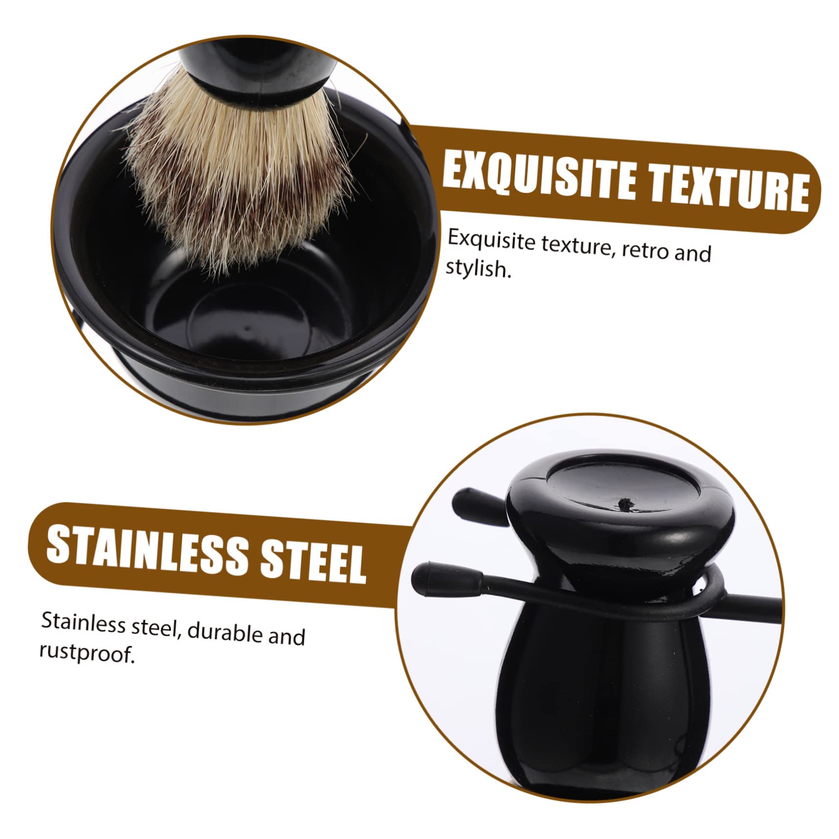 Premium Men's Shaving Kit - Beard Soap, Shaving Bowl, Razor, Cream & Brush Holder - Black ABS Travel Grooming Set for Smooth Shaves at Home or On-The-Go