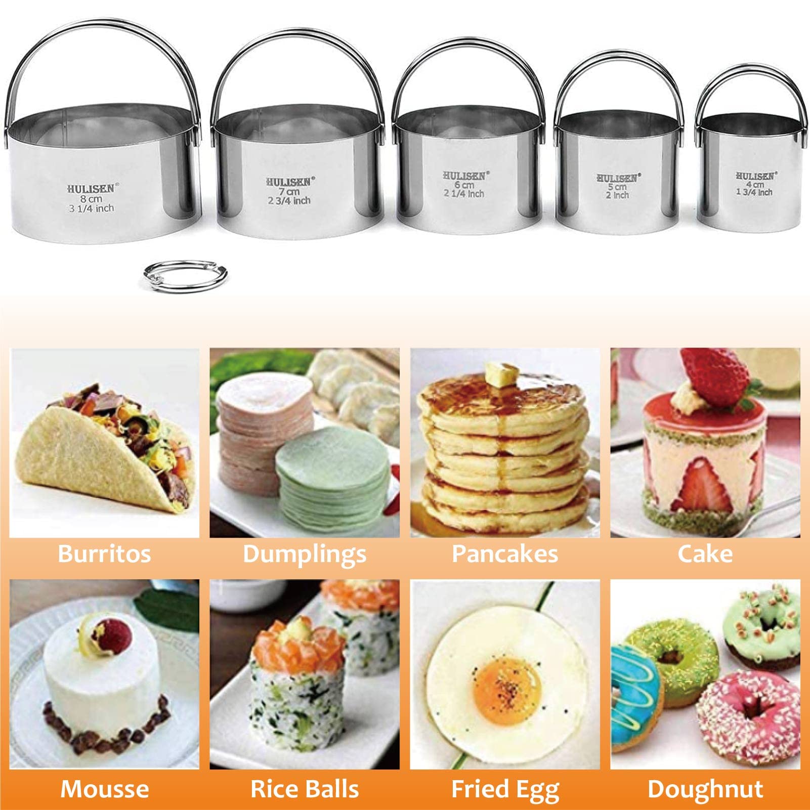HULISEN 4-Piece Stainless Steel Pastry Cutter Set - Dough Blender, Flour Sifter & Biscuit Cutter - Professional Baking Tools for Cookies, Pies, Donuts & Pastries - Perfect for Home Bakers & Commercial Kitchens