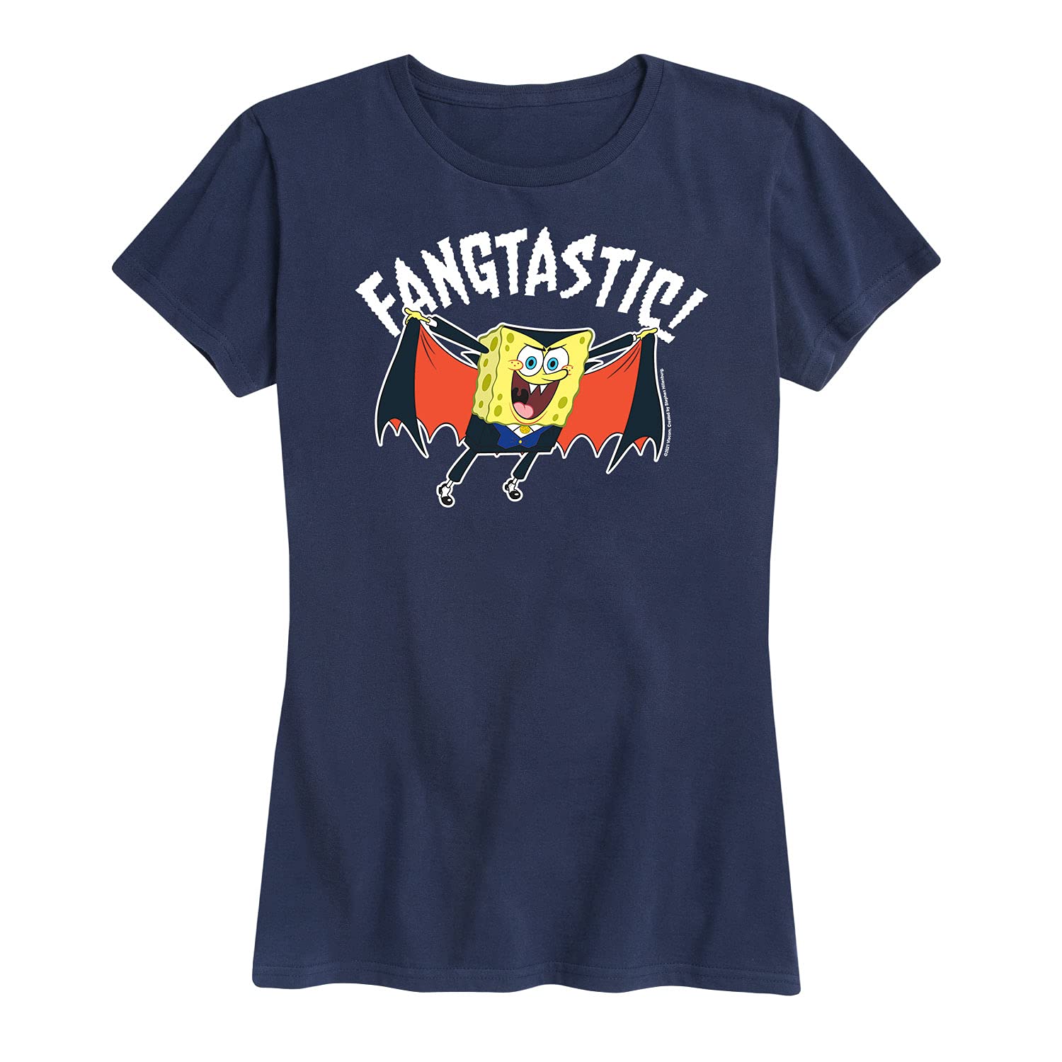 Spongebob Squarepants Fangastic Women's Short Sleeve Graphic T-Shirt | Soft Cotton Casual Tee | Perfect for Everyday Wear, Cosplay & Cartoon Lovers