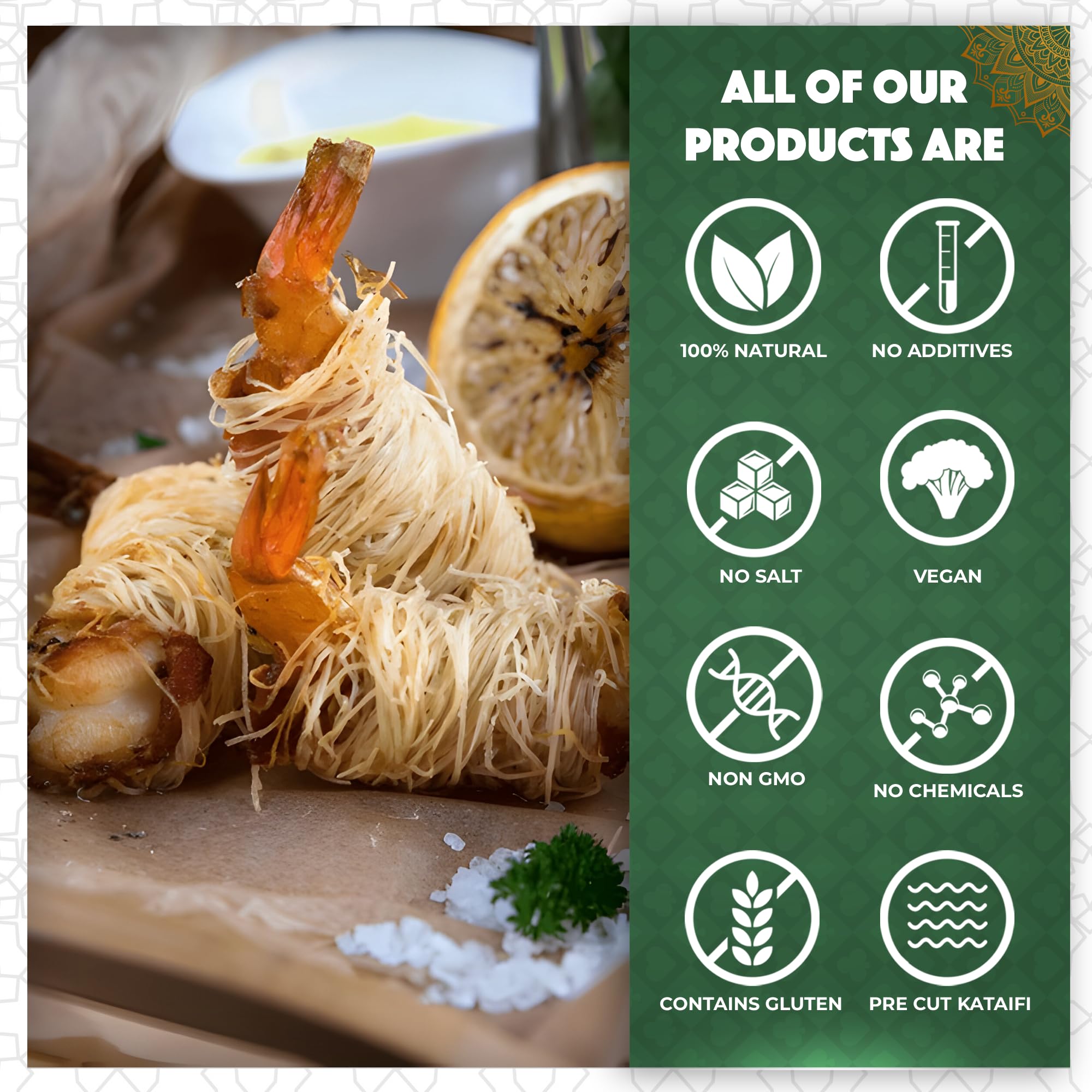 Premium LHUN Dried & Chopped Kataifi - Authentic Turkish Shredded Fillo Dough for Knafeh, Kanafeh & Kunafa | High-Quality Kadayif for Desserts, Baklava & Middle Eastern Pastries | Perfect for Home Baking, Gourmet Cooking & Dubai-Style Chocolate Bars