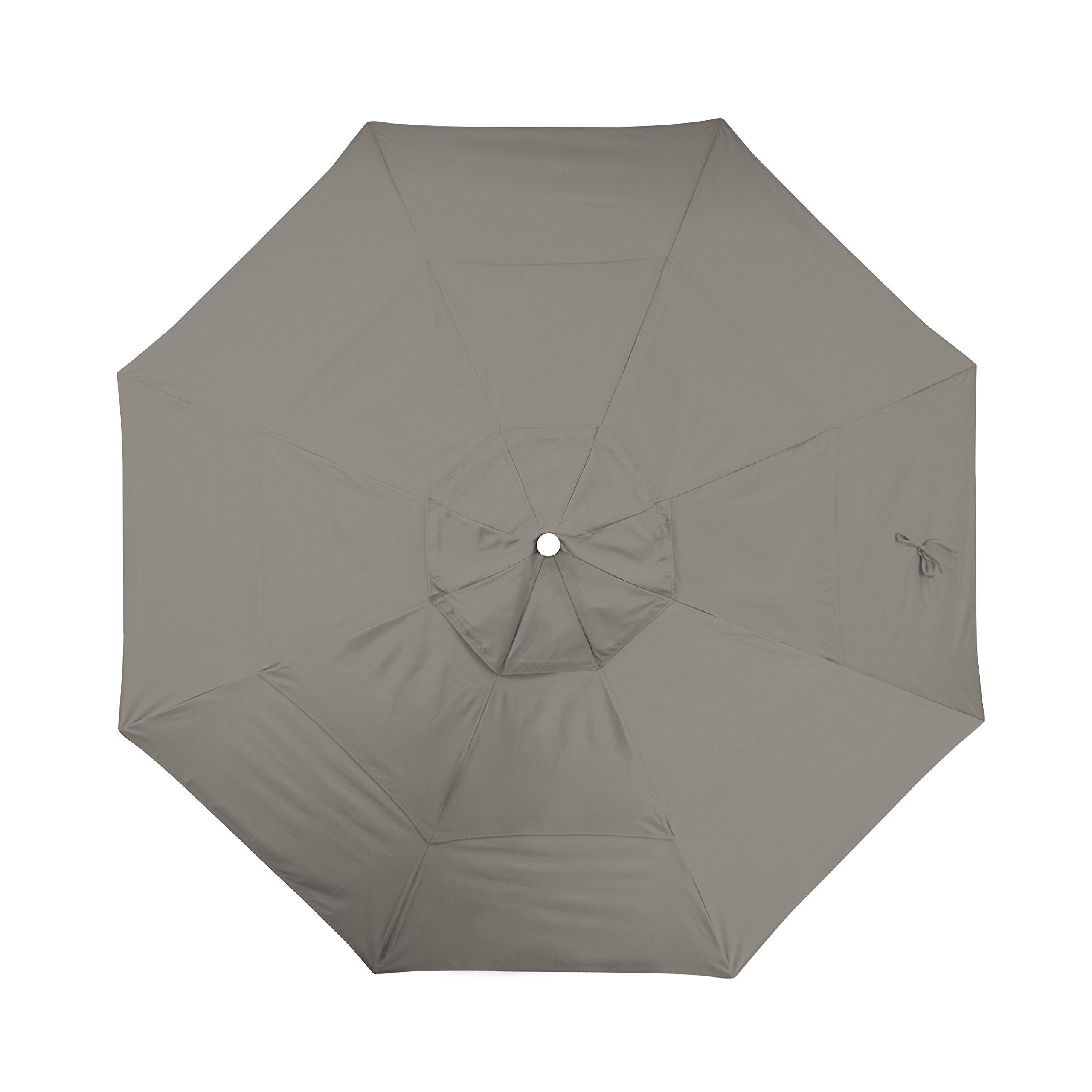 11' Round California Umbrella with Aluminum/Fiberglass Frame & Bronze Pole - Pulley Lift System - Pacifica Taupe Fabric for Patio, Poolside, and Outdoor Dining Areas