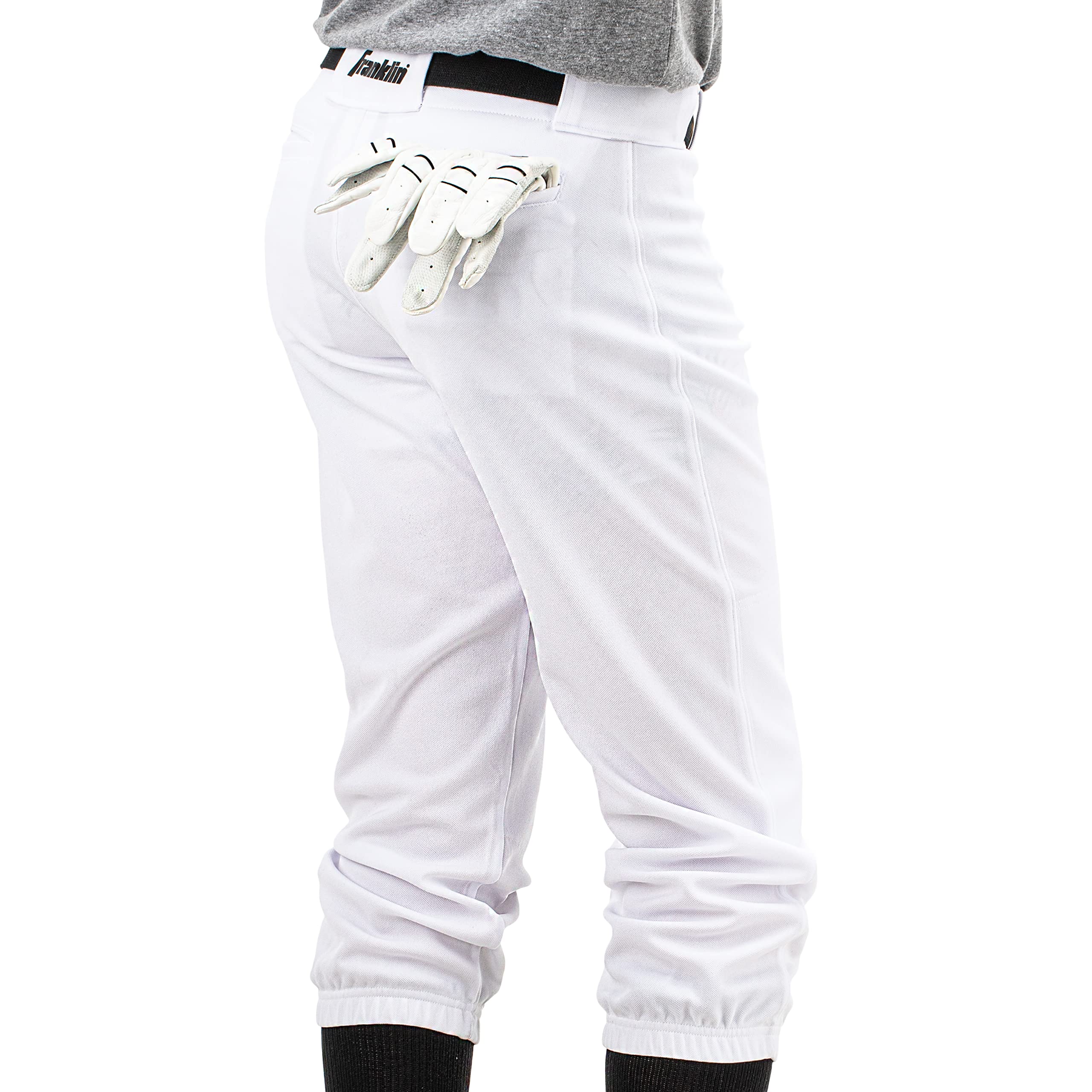 Franklin Sports Youth Baseball & Softball Pants - Knee High, Relaxed Fit for Kids - White, Black & Grey - Perfect for Little League Games & Practice Sessions