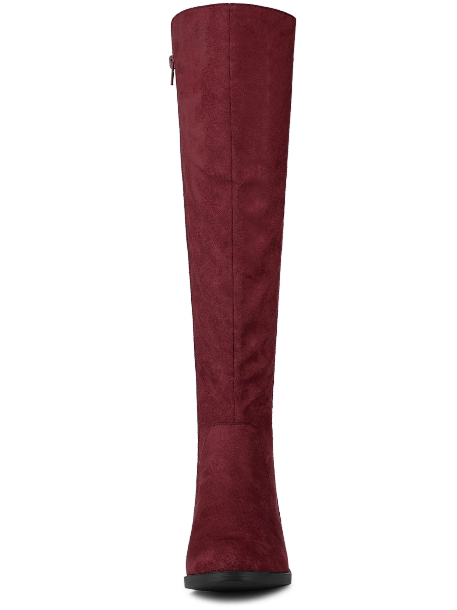 Allegra K Women's Chunky Heel Knee High Boots with Side Zipper - Stylish Winter & Fall Fashion Boots for Casual Outfits, Office Wear, and Night Out