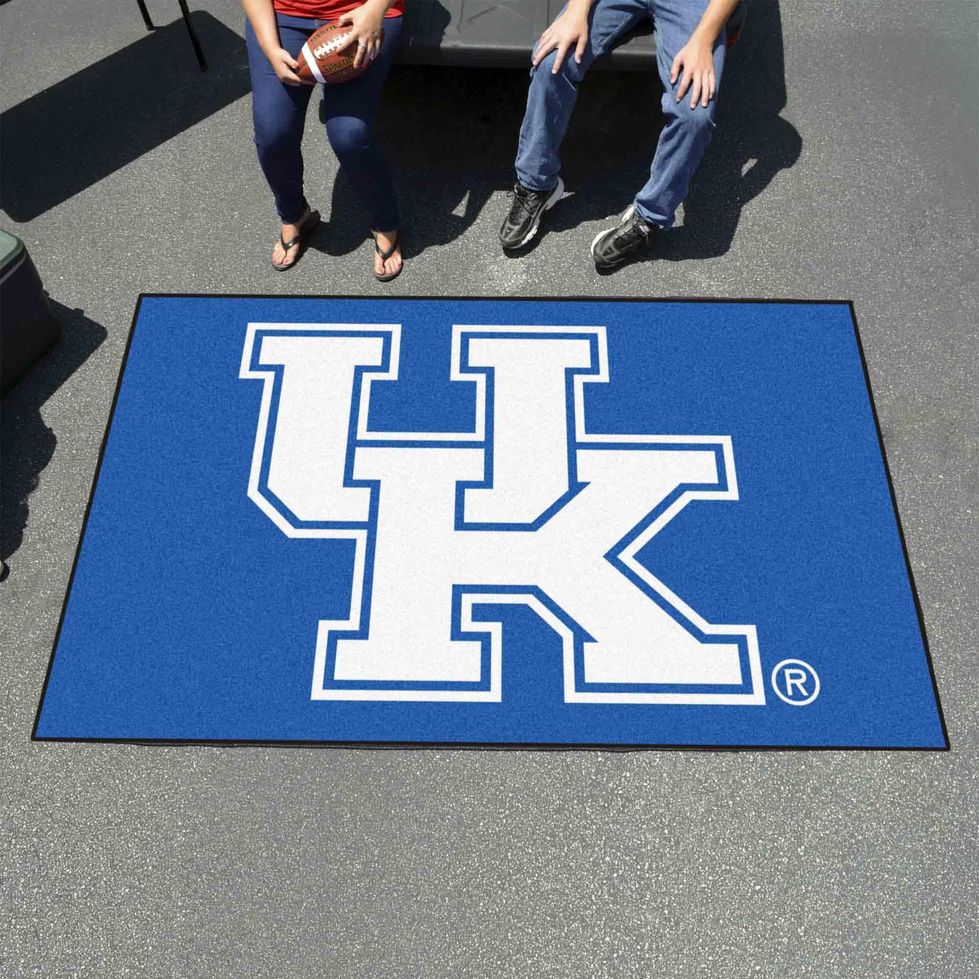 FANMATS Kentucky Wildcats Ulti-Mat Rug 5ft x 8ft - Durable Sports Fan Area Rug, UK Primary Logo - Perfect for Game Room Decor, Tailgating Mat & Home Flooring