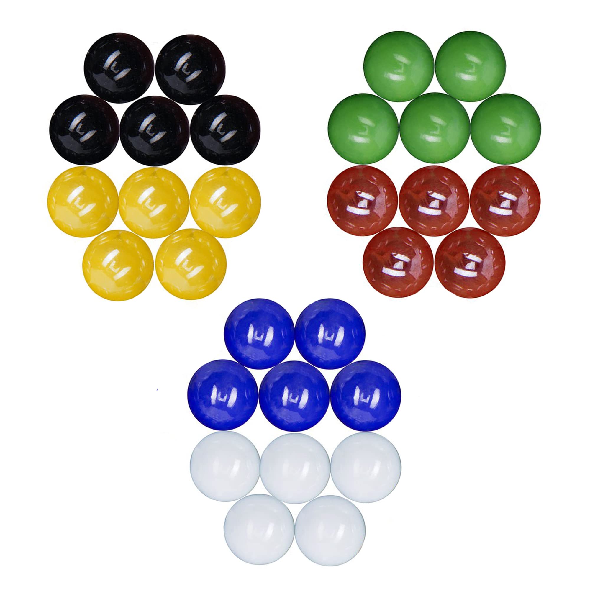 30 New Solid Color Replacement Marbles for Wahoo Aggravation Board Game - Durable Glass Marbles - Perfect for Game Night, Family Gatherings & Kids Playtime