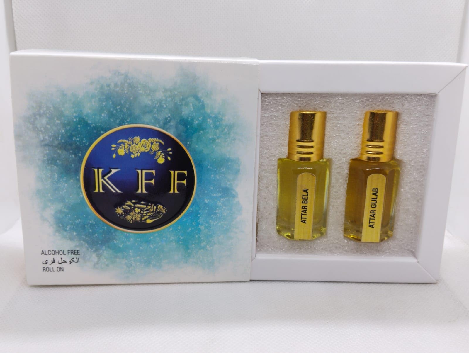 Attar Gulab & Bela Combo (Rose & Jasmine Perfume Oil) - Pure Natural Fragrance for Aromatherapy, Meditation & Spiritual Practices