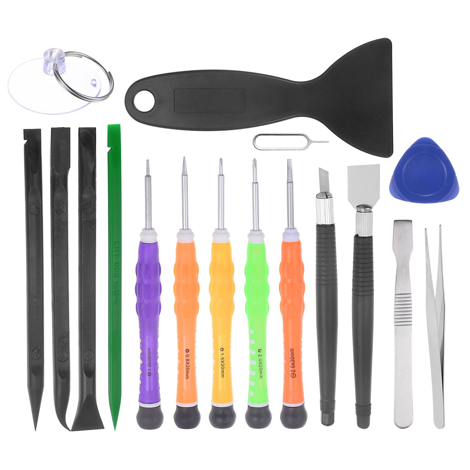 uxcell 16-in-1 Magnetic Precision Screwdriver Set with Tweezers & Pry Bar - Professional Electronics Repair Tools for iPhone, Android, Laptop, PC, Smartphone, Tablet & Small Appliances - Perfect for DIY Fixes & Tech Maintenance