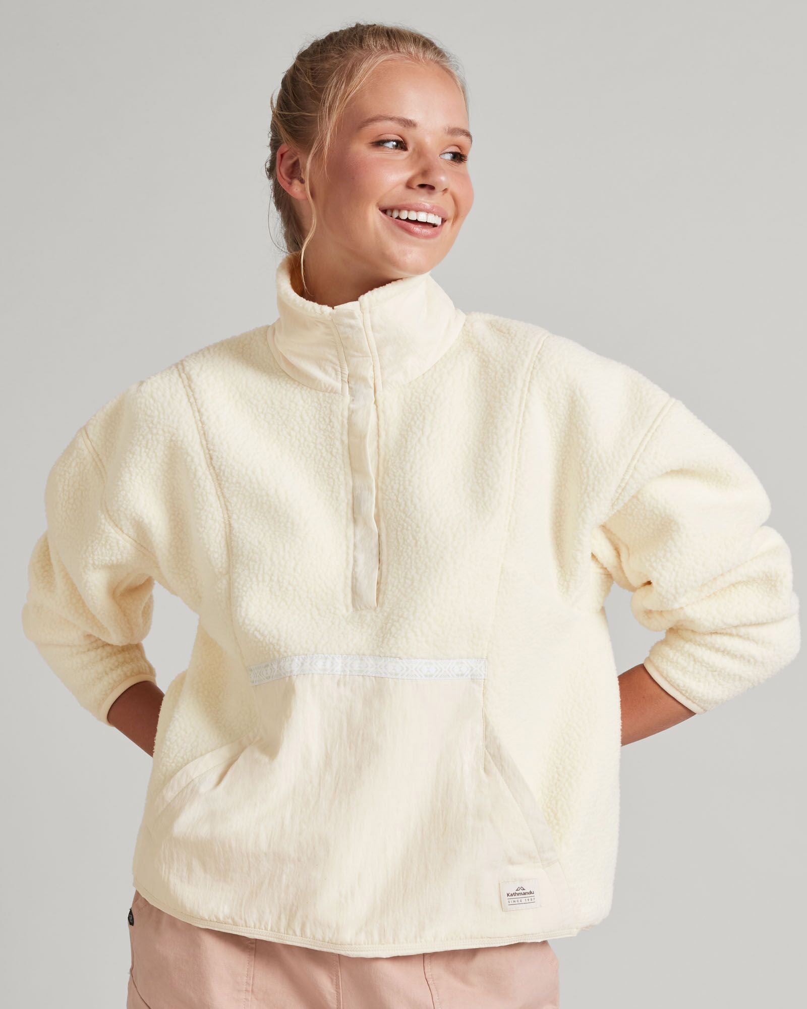 Co Z High Pile Women's Pullover Sweater - Soft Natural Color Winter Knit Top for Casual Wear & Outdoor Activities