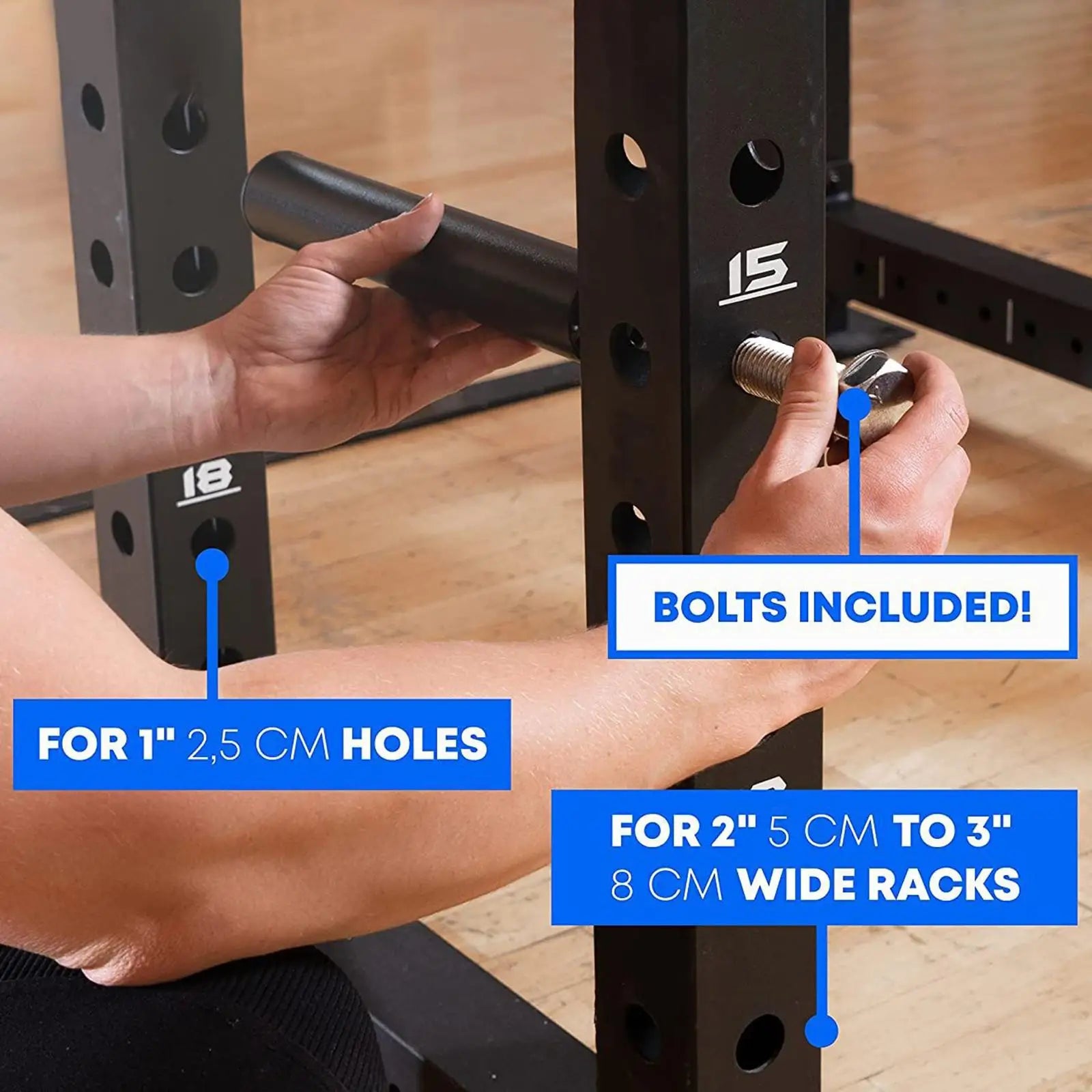 Power Squat Rack Holder - Heavy Duty Home Gym Equipment for Strength Training | Perfect for Squats, Bench Press & Weightlifting in Small Spaces
