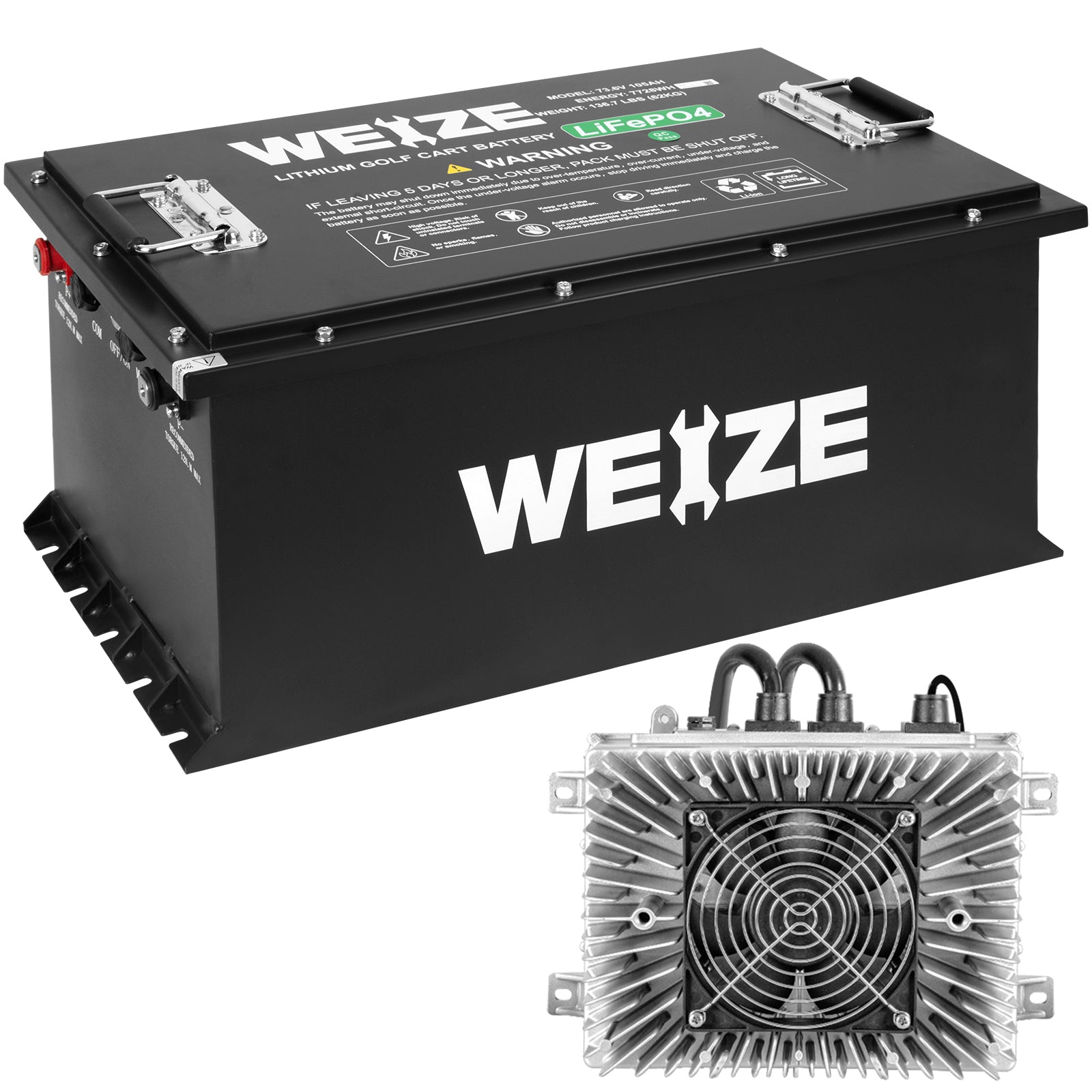 WEIZE Premium 72V 105AH Bluetooth Lithium LiFePO4 Battery for Club Car Golf Carts - Long-Lasting Power for Golf Courses, Camping & Outdoor Adventures