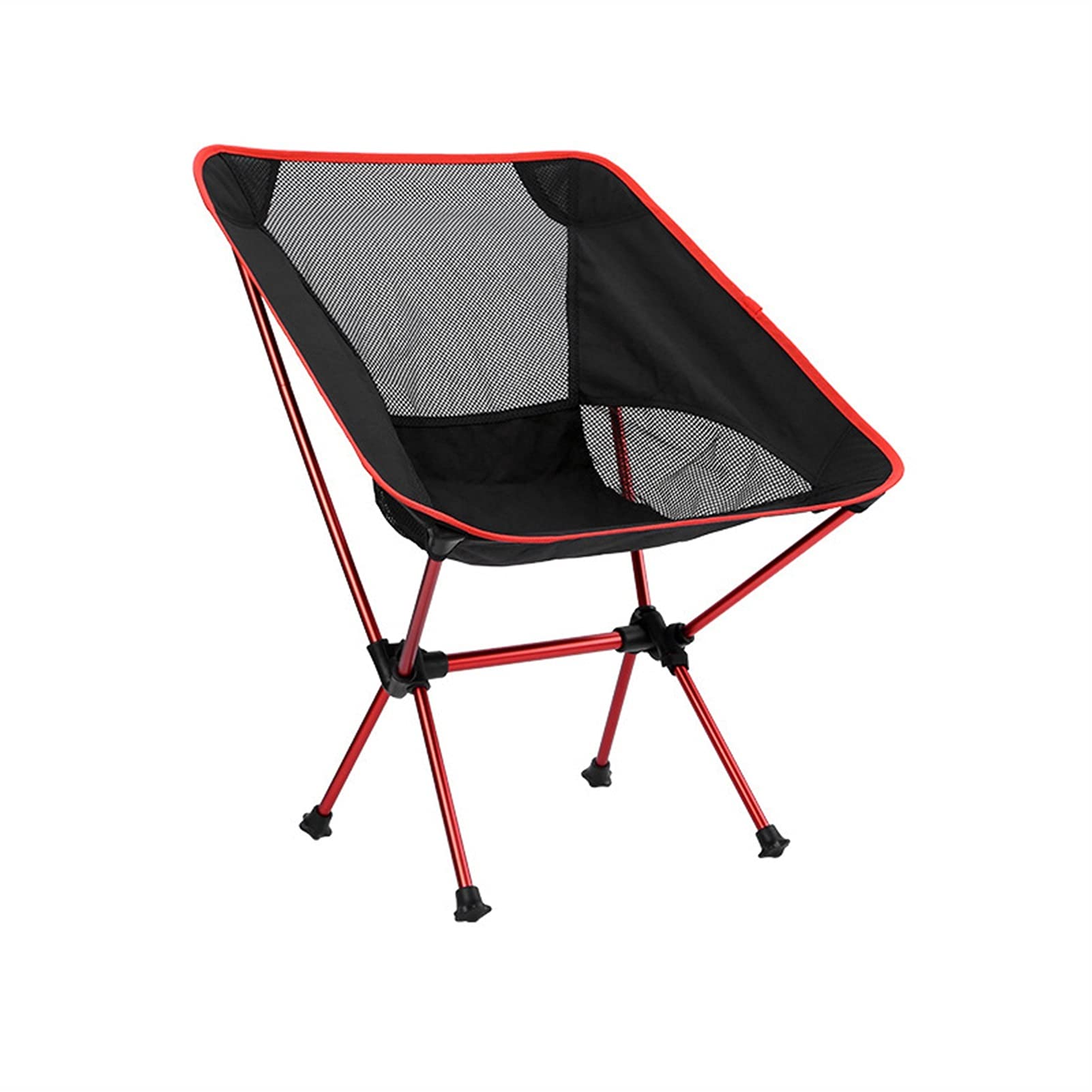 JSJJAUJ Ultra Lightweight Folding Camping Chair - Heavy Duty 150kg Capacity for Outdoor Activities, Beach, Picnic, Fishing & BBQ - Portable Foldable Chair for Hiking & Travel (Red)