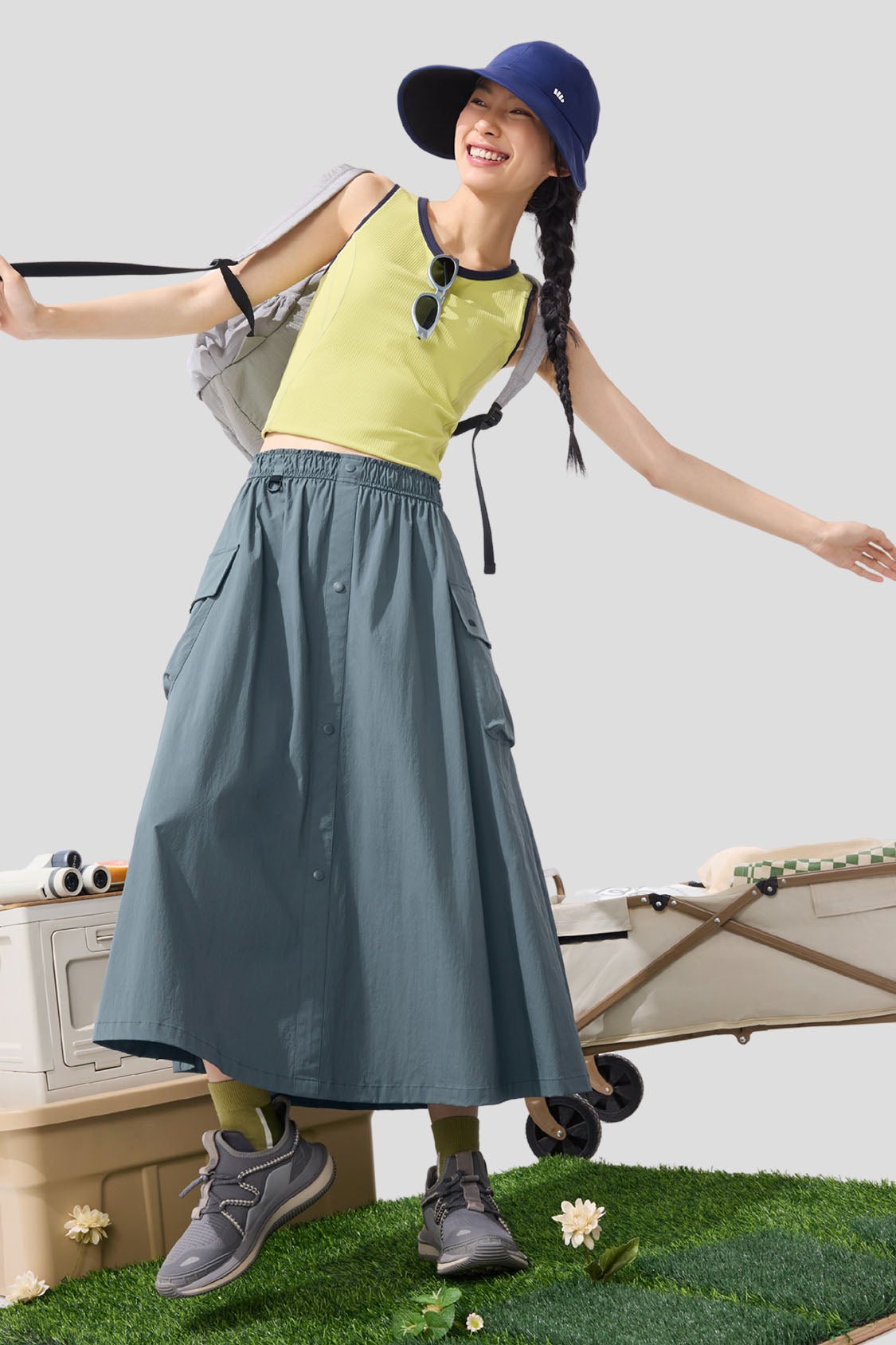 Explorer Women's Water Resistant UPF50+ Parachute Skirt - Outdoor Hiking, Travel & Adventure Wear for Active Lifestyles