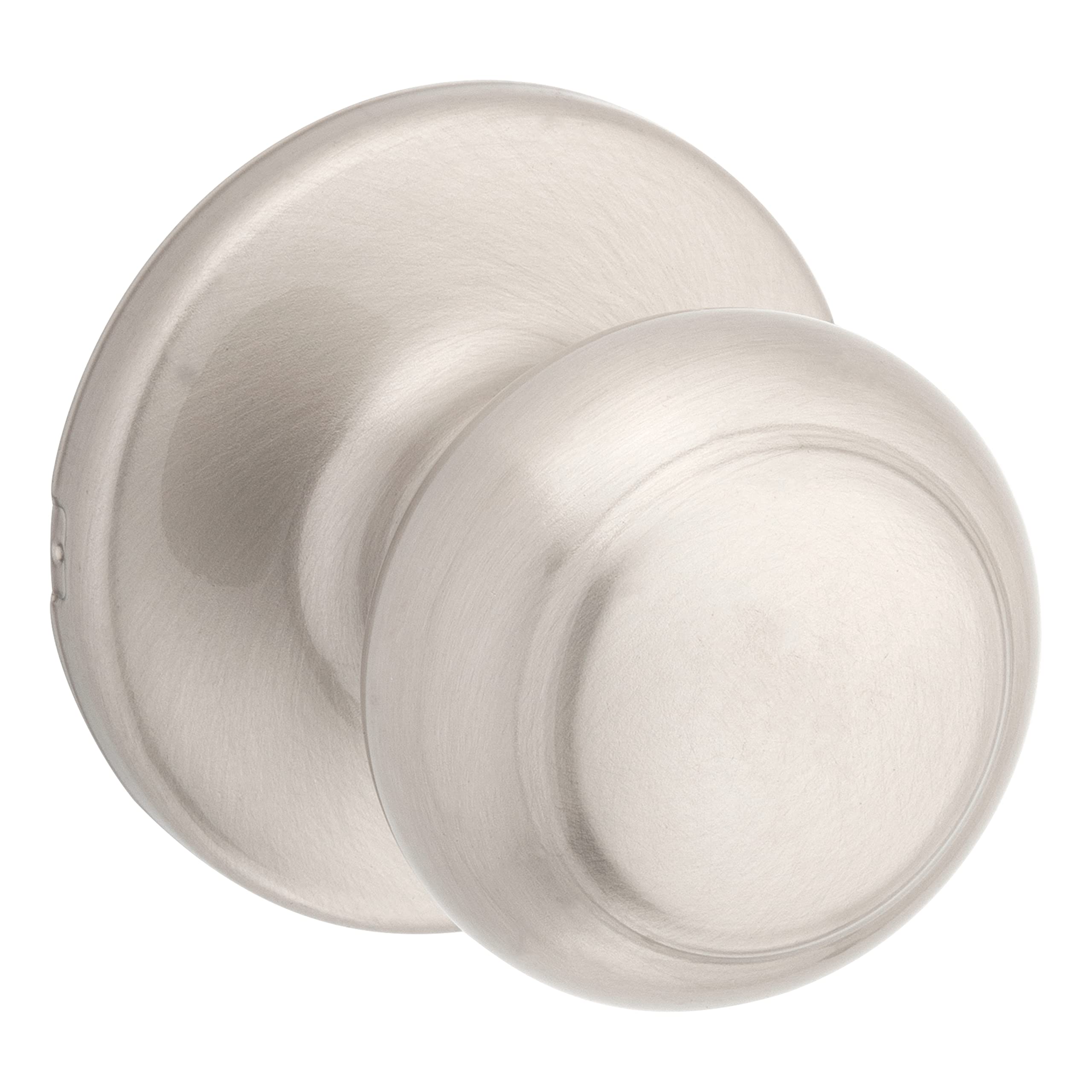 Kwikset Cove Satin Nickel Interior Door Knob - Non-Locking Passage Door Handle for Closet, Hallway & Bedroom - Microban Antimicrobial Protection - Ideal for Homes, Offices & Apartments