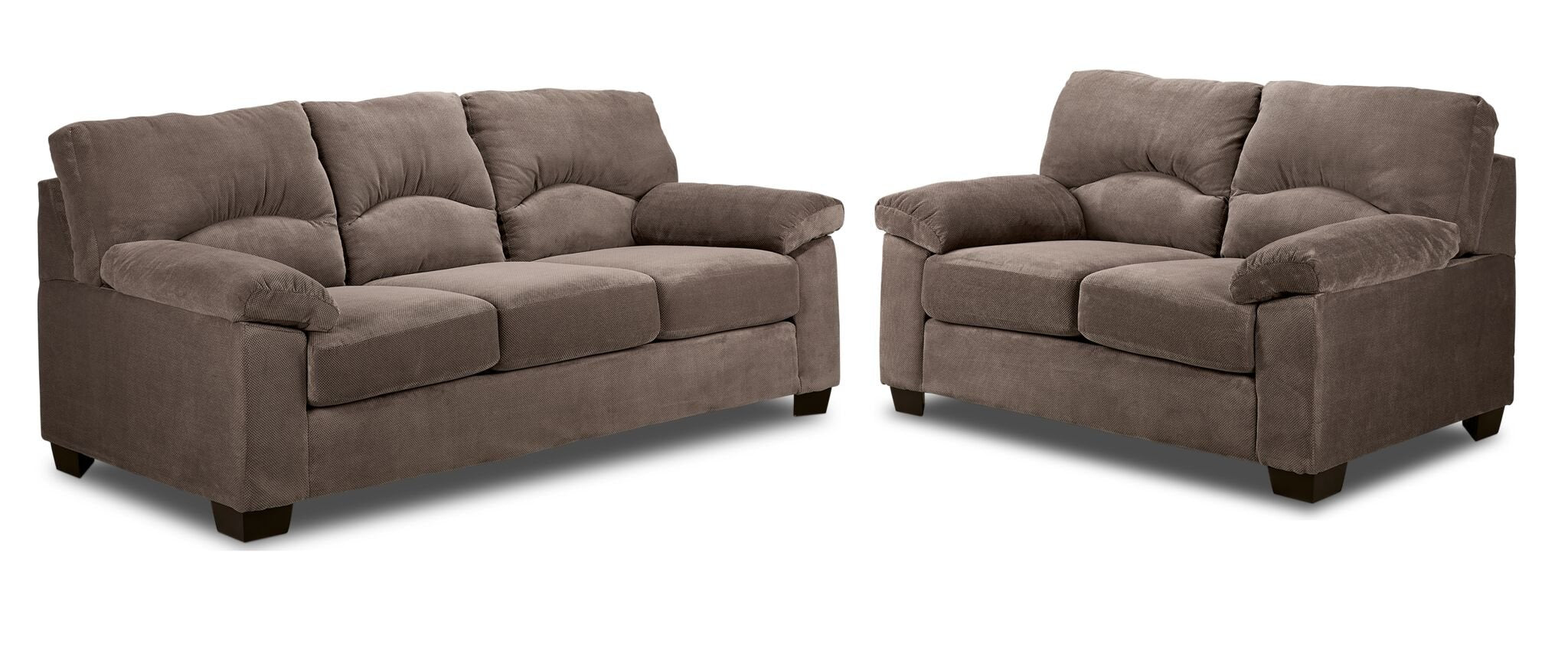 Archie Sofa and Loveseat Set in Ash Gray - Modern Living Room Furniture for Small Spaces | Perfect for Apartments, Condos and Cozy Homes