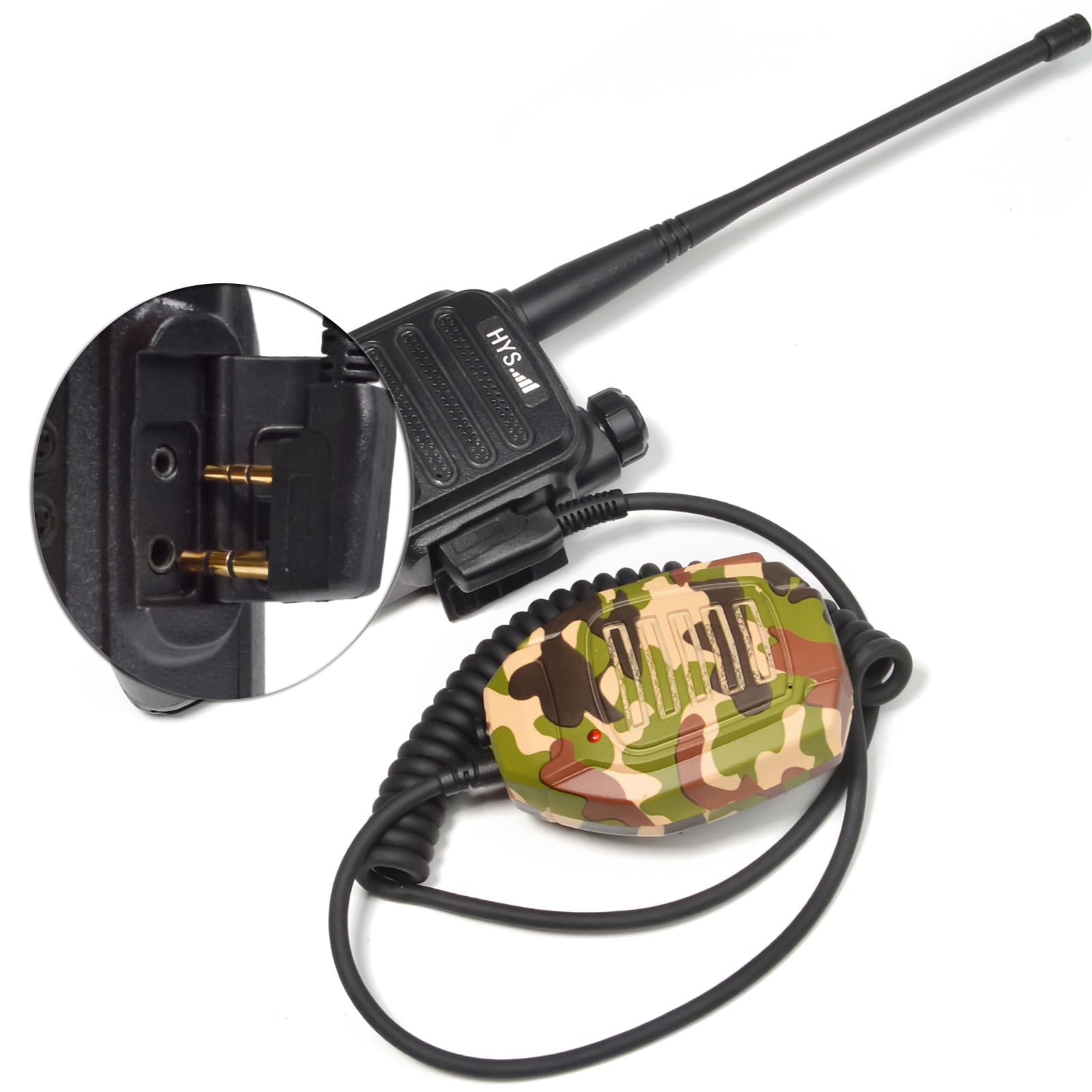 HYS 2-Pin Shoulder Speaker Microphone with 3.5mm Audio Jack - Compatible with BF-F8HP, UV-5R, BF-888s, Kenwood RT Series Radios - Hands-Free Communication for Security, Construction & Outdoor Activities