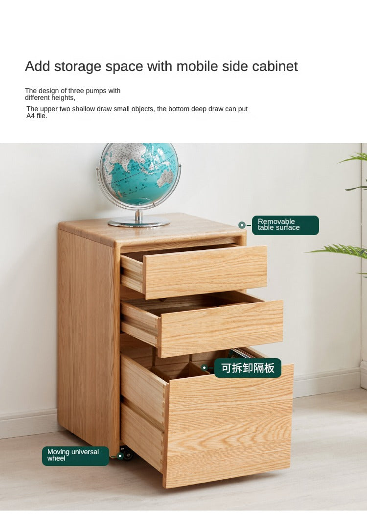 Solid Oak Wood Wall Mounted Floating Desk - Home Office, Study, or Workspace Solution for Small Spaces