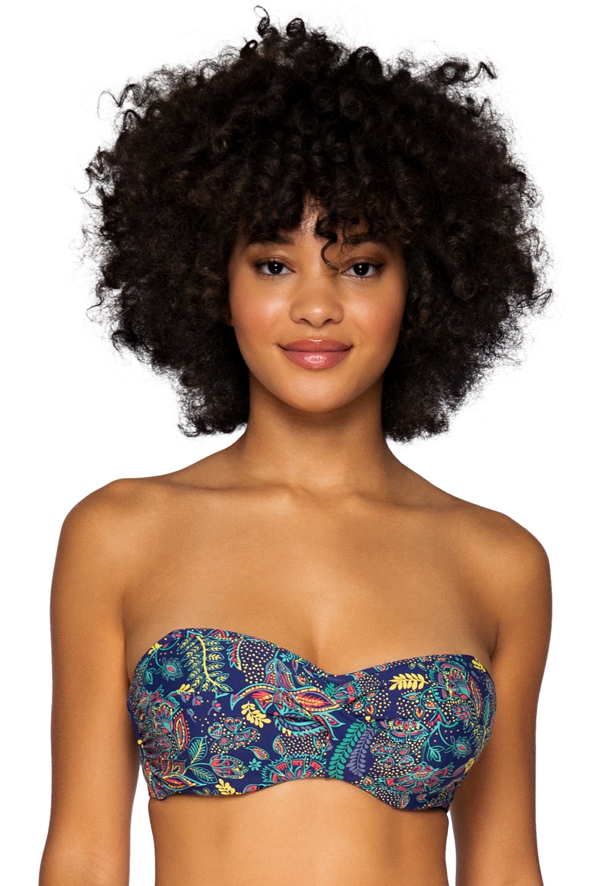 Dreamscape Iconic Twist Bandeau Bikini Top - Sexy Adjustable Swimwear for Women | Perfect for Beach Vacations, Pool Parties & Summer Getaways